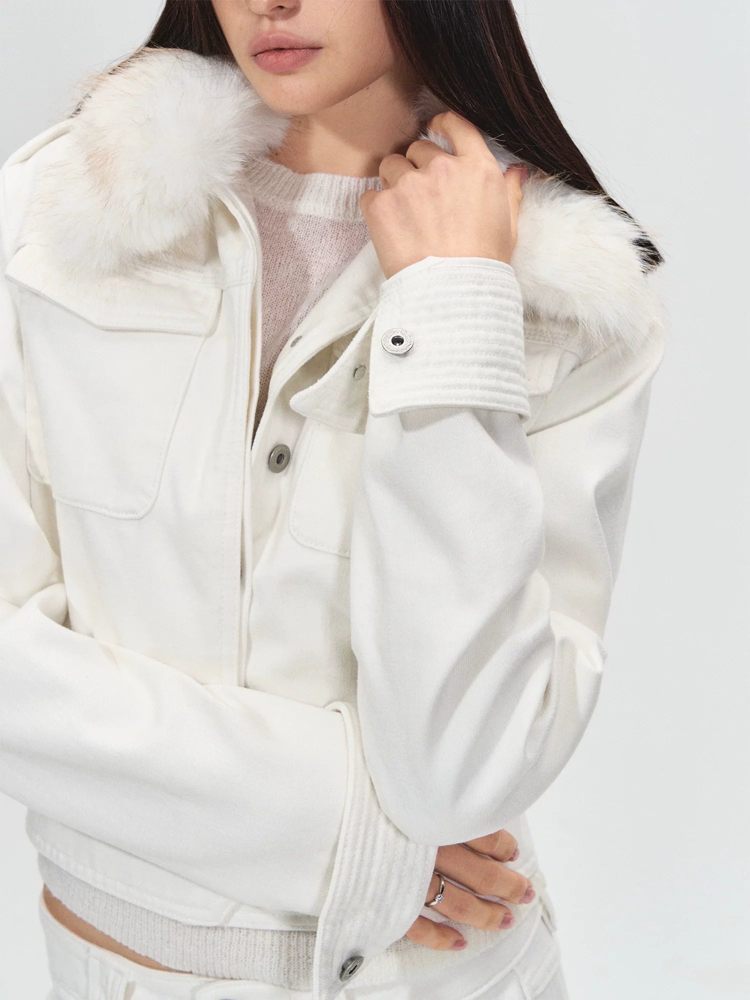Detachable Collar Denim Jacket