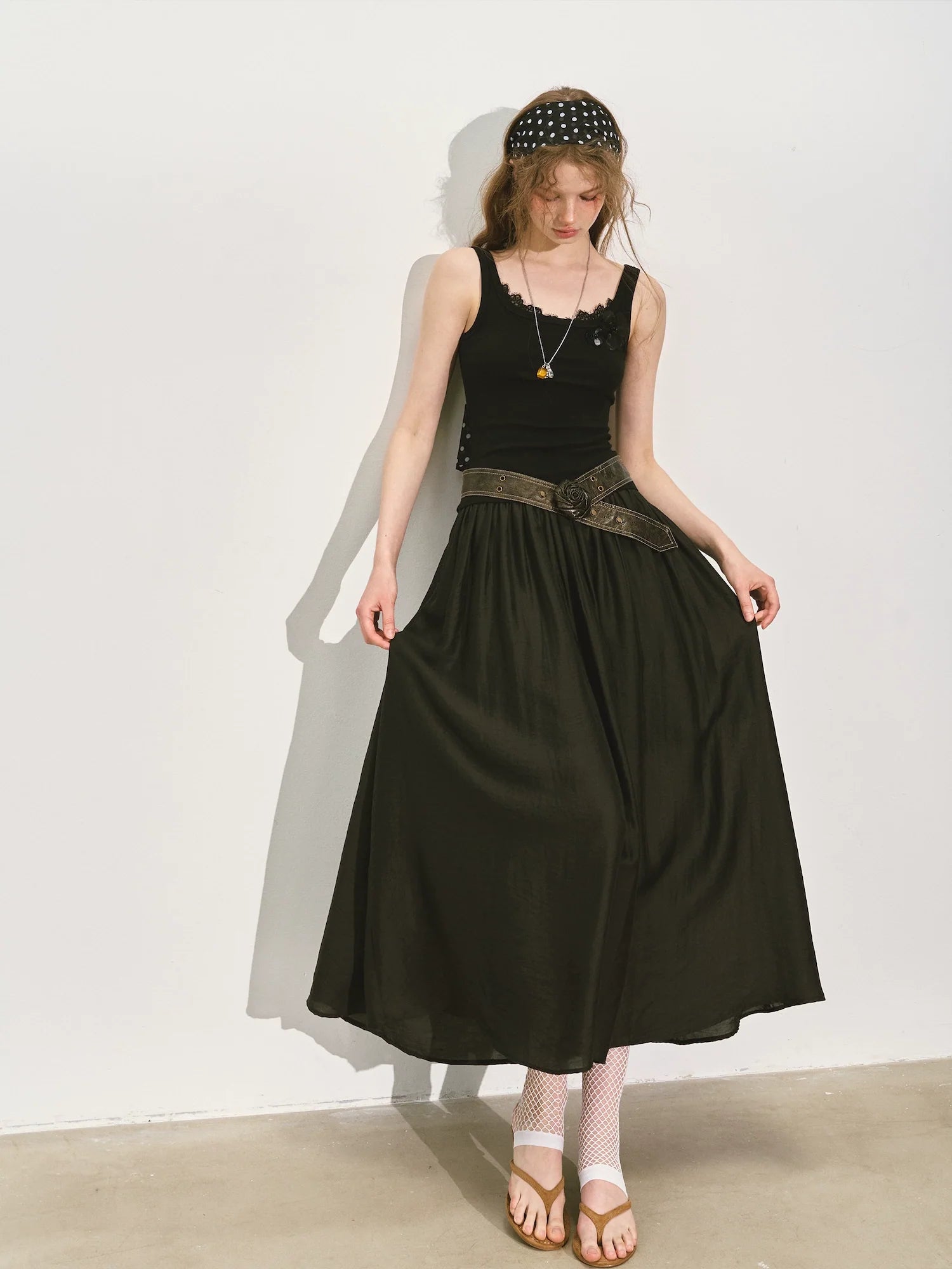 Patchwork Slim-fit Midi Dress