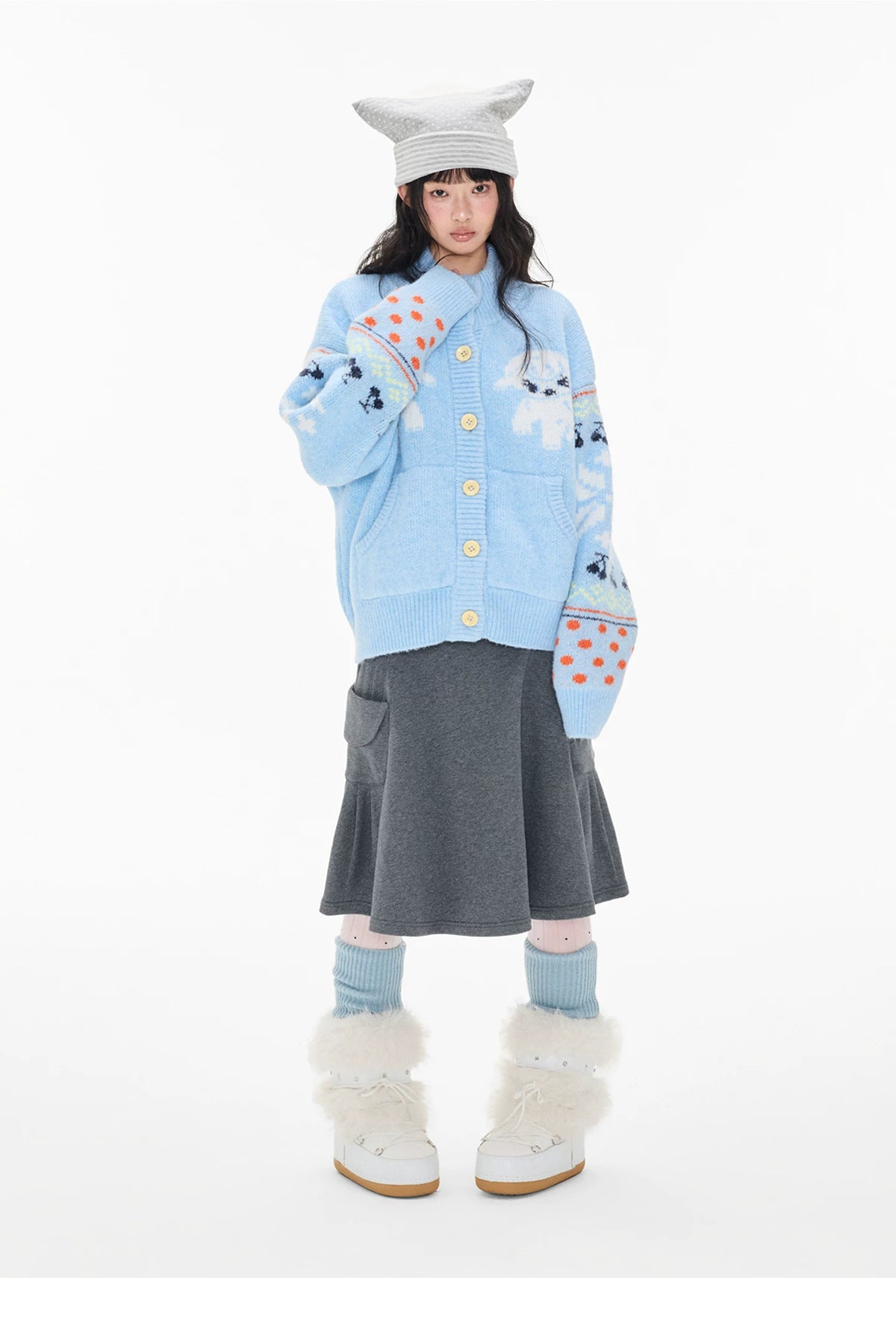 Fair Isle Sheep Knit Cardigan