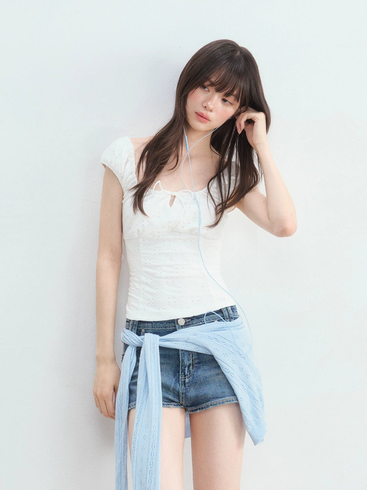 Square Neck Jacquard Top