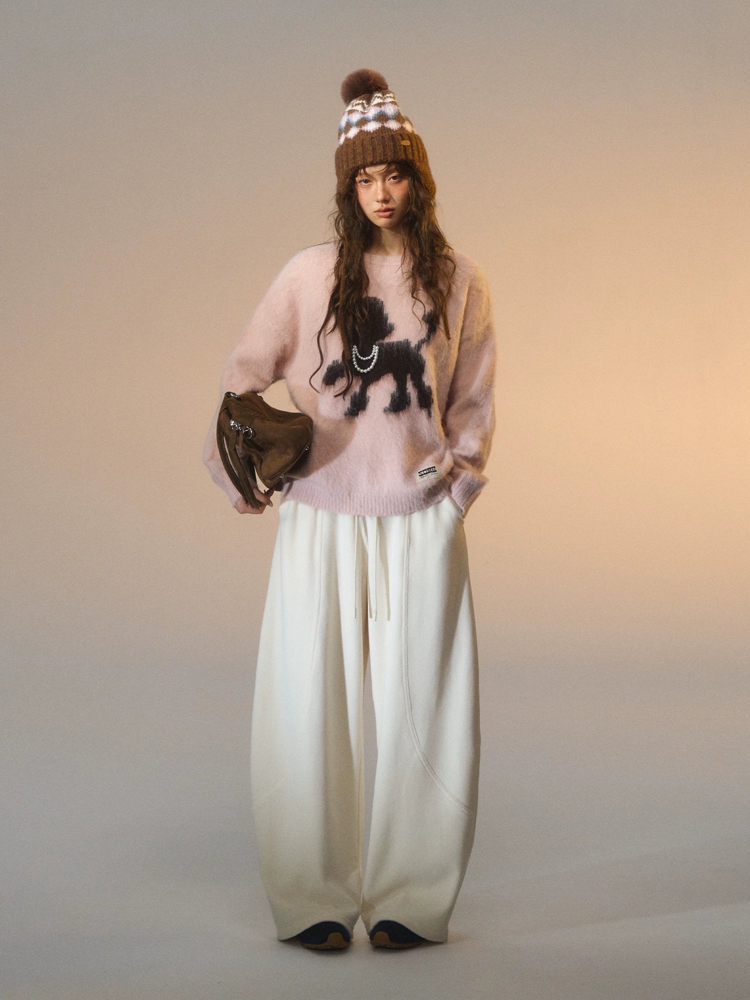 Playful-puppy Crewneck Sweater