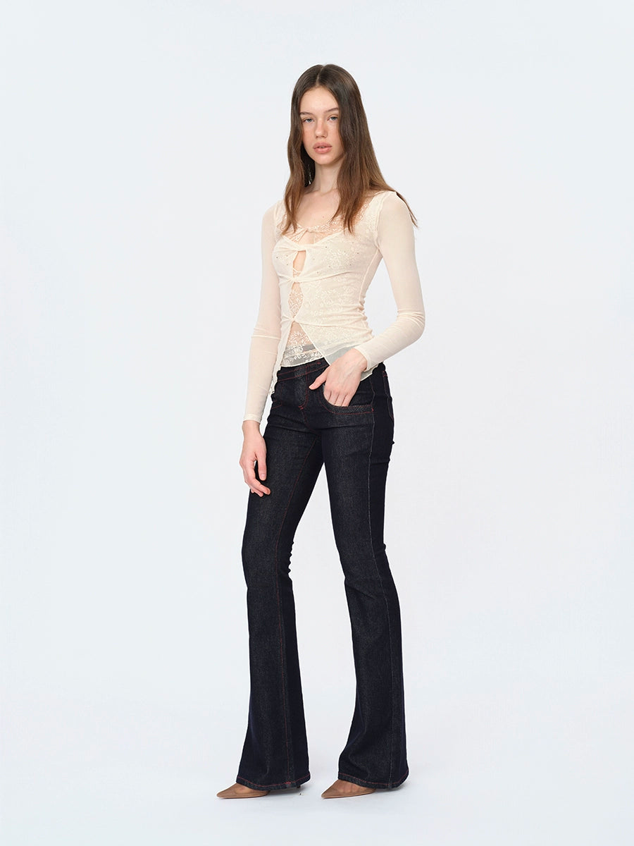 Sheer Lace Layered Blouse