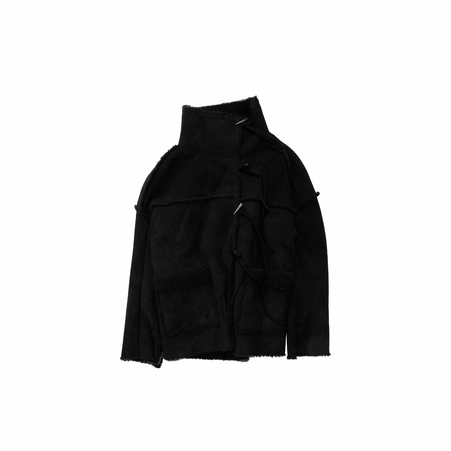 Reversible Shearling Toggle Jacket