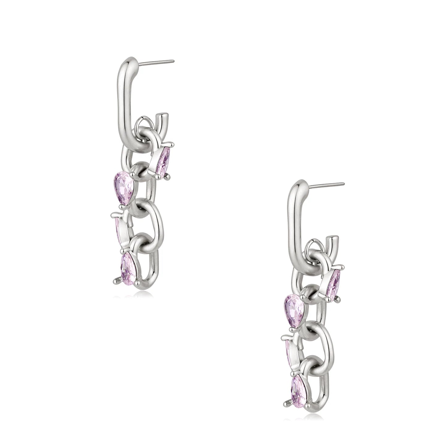 Square Link Drop Earrings