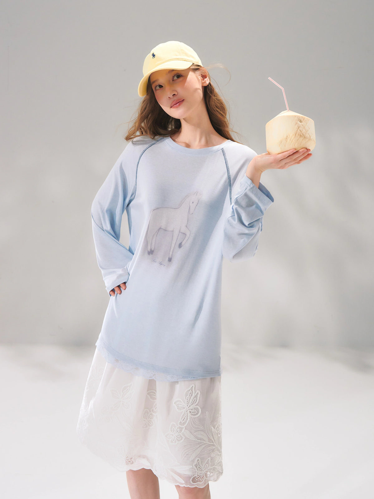 Horse Print Raglan Sleeve T-shirt