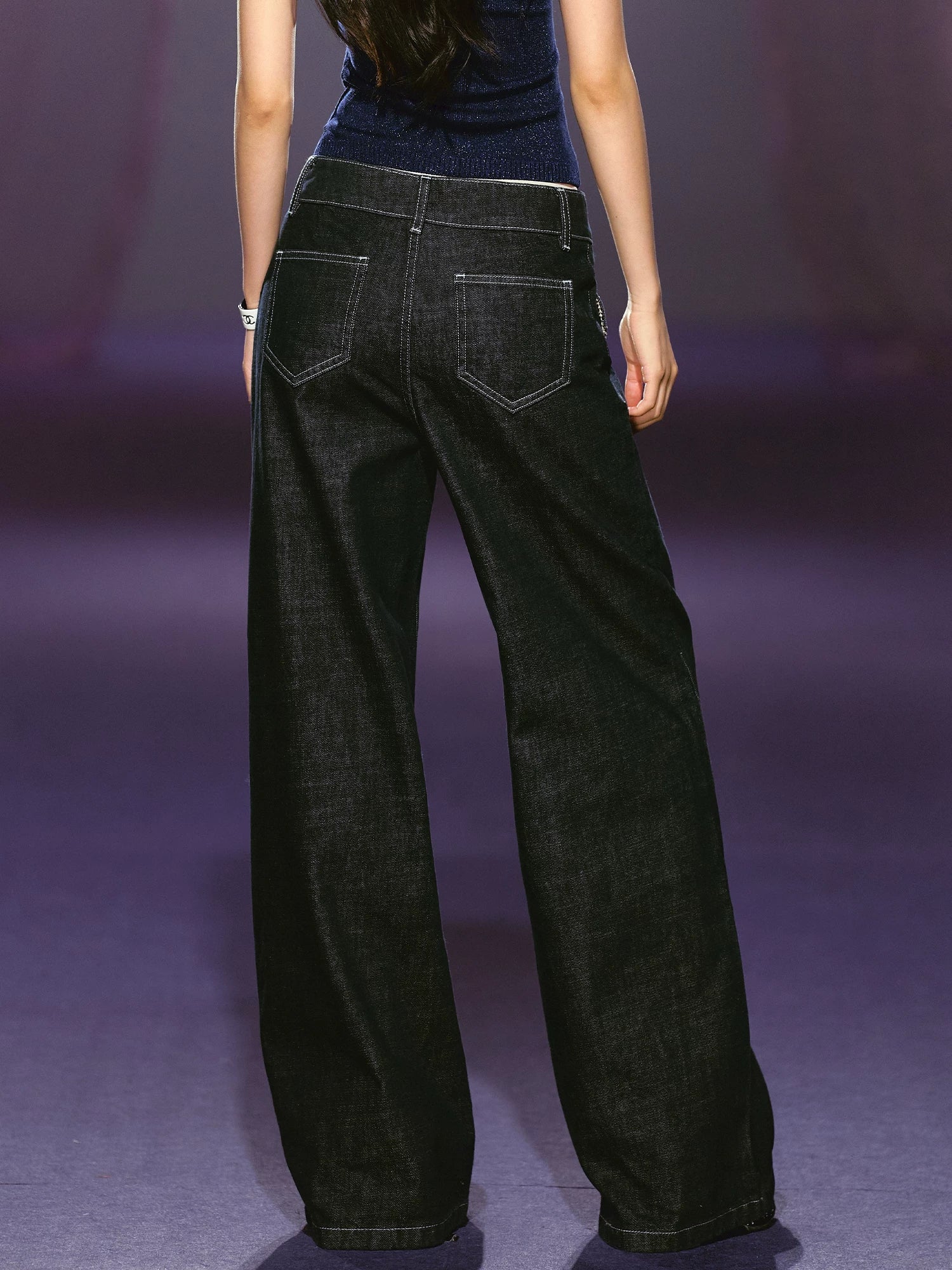 Wide-Leg Denim Trousers
