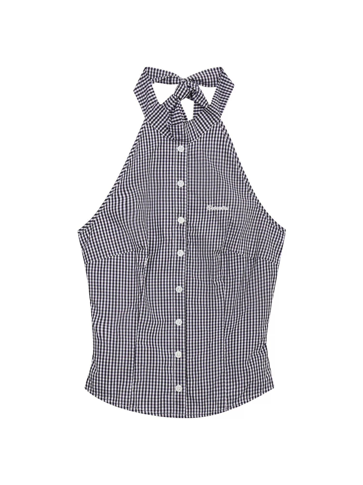 Vintage Plaid Halter Top