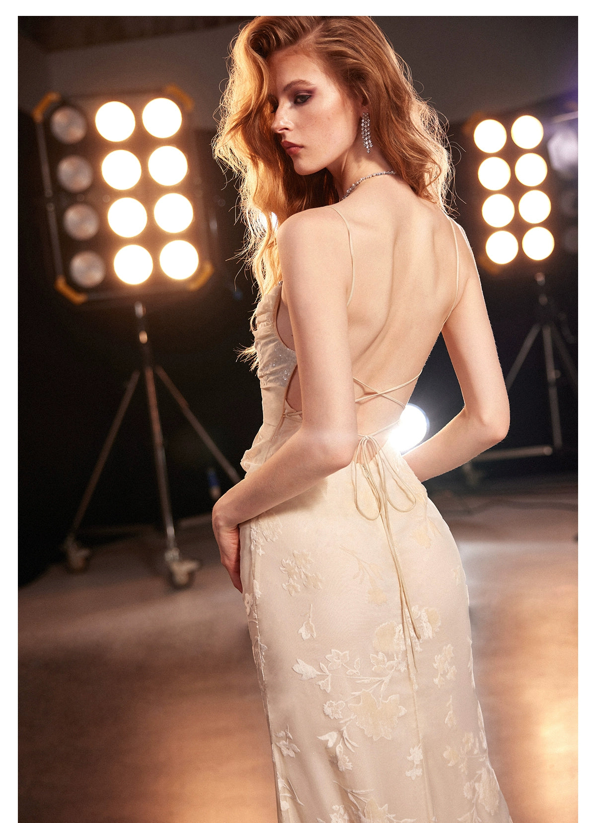 Hana Viscose Floral Flocked Mermaid Gown