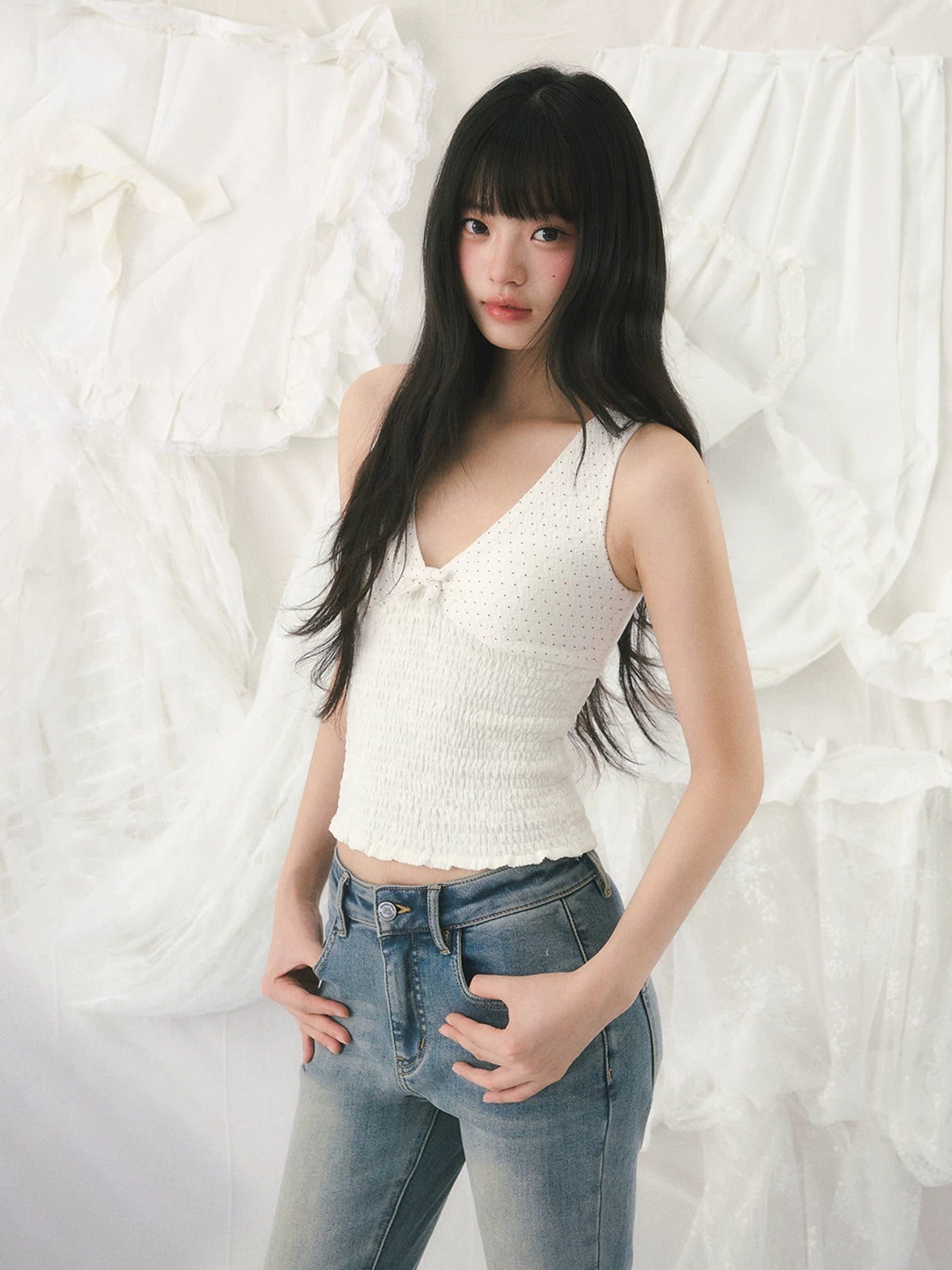 Polka Dot Bow Camisole