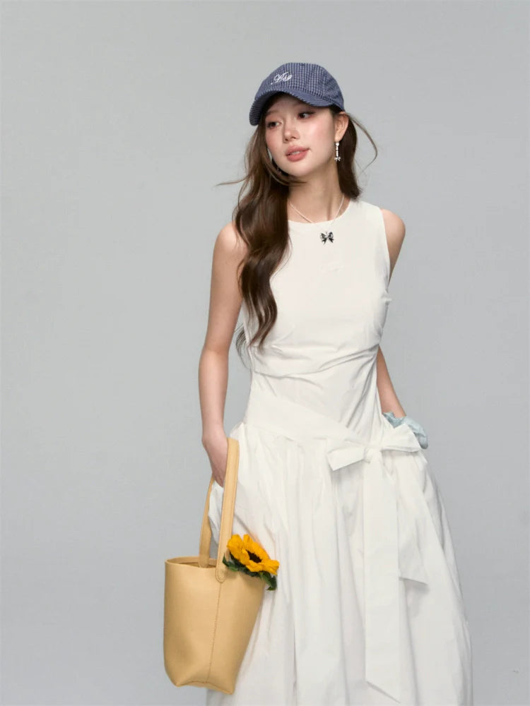Sleeveless Tie-Waist A-Line Sundress