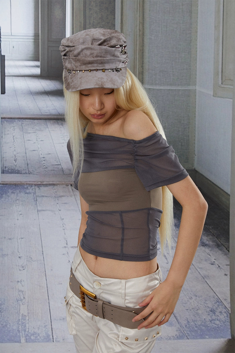Rhinestone Two-Tone Cap