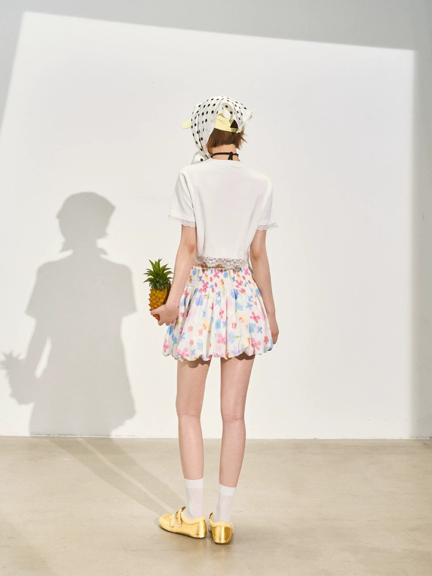 A-Line Bubble Pleated Short Skirt