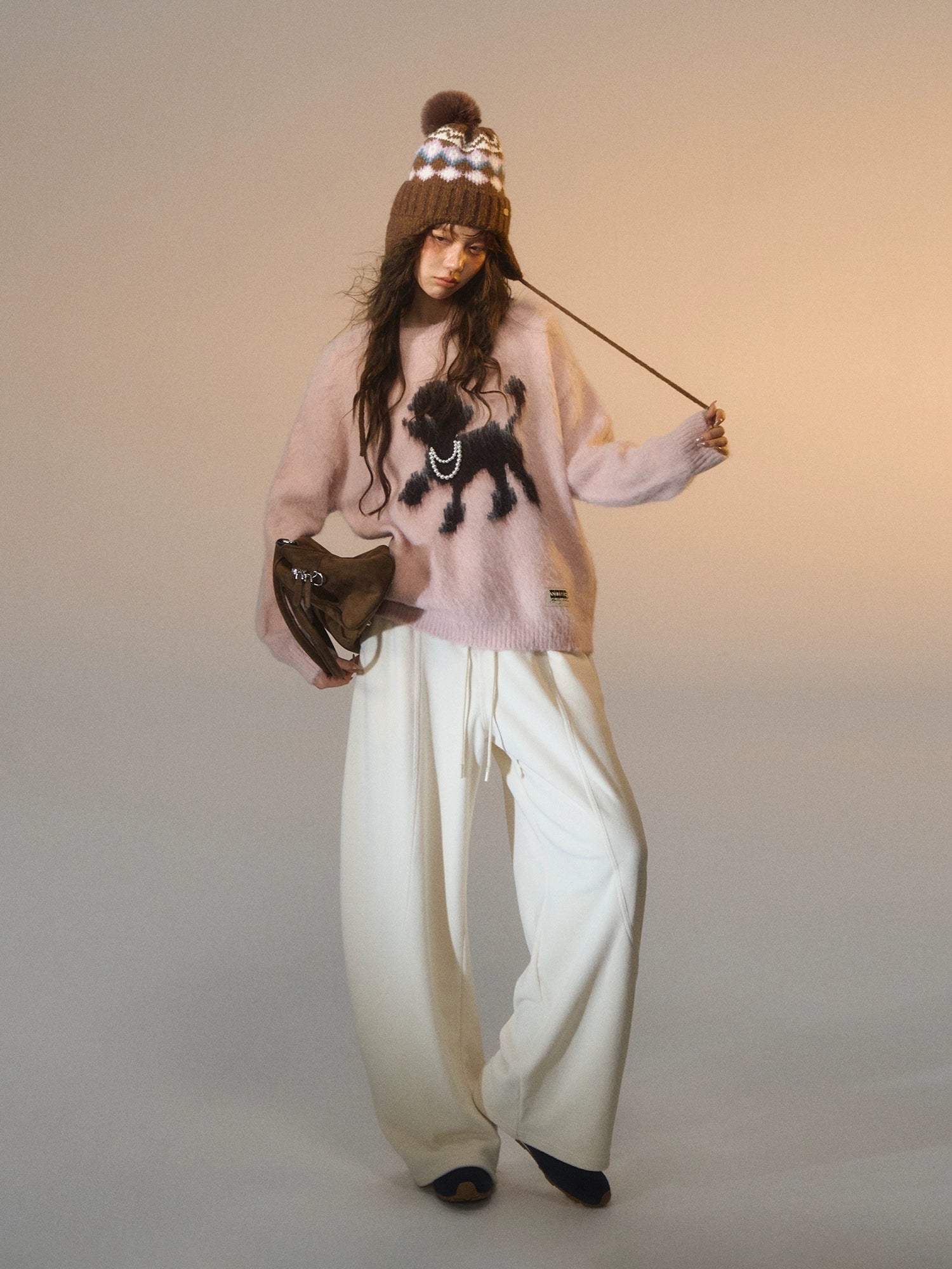 Fleece Curved-Leg Relaxed Pants