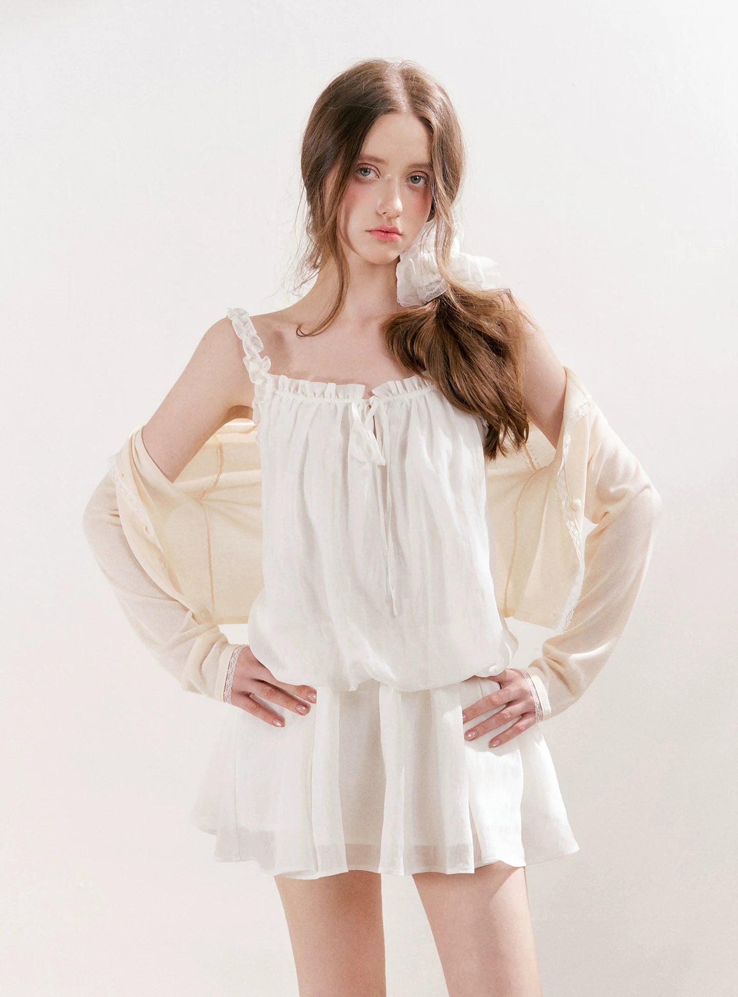 Lace Trim Knit Cardigan
