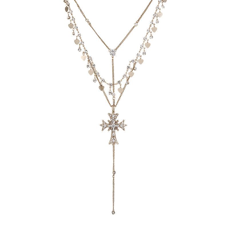 Double-layered Cross Necklace