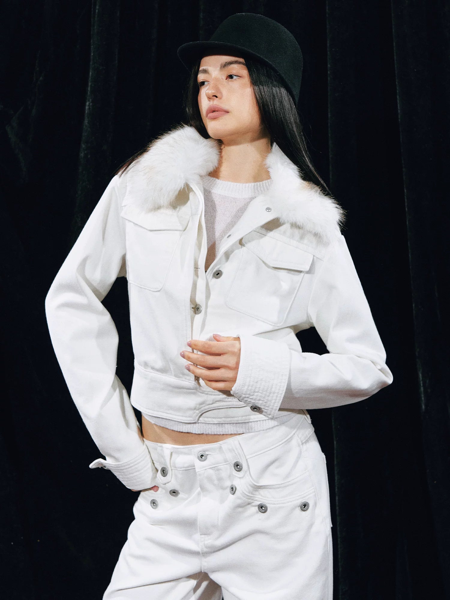 Detachable Collar Denim Jacket