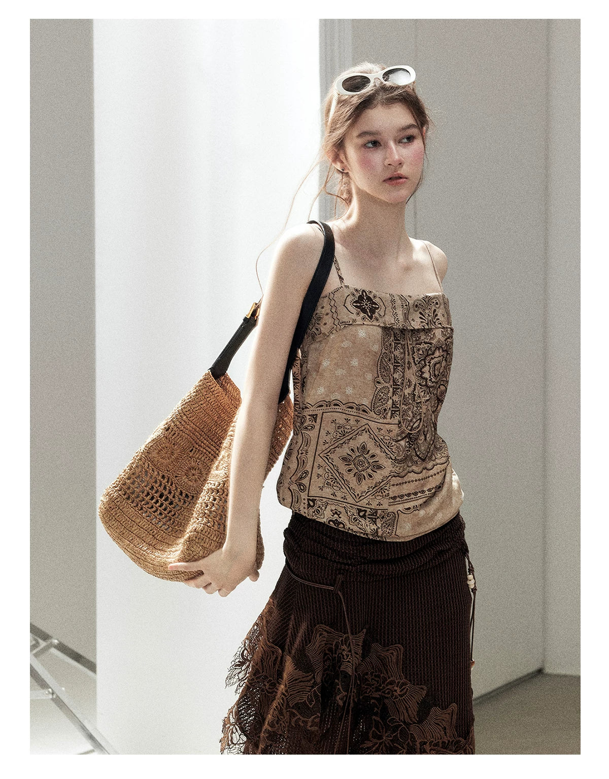 Brown Bohemian Tank Top