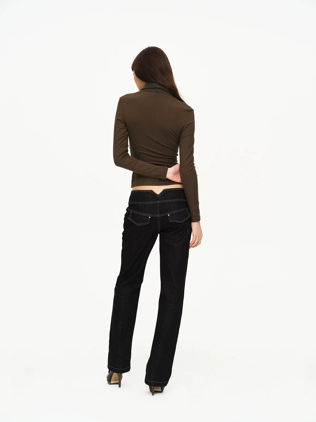 Multi Button Contrast Stitch Jeans