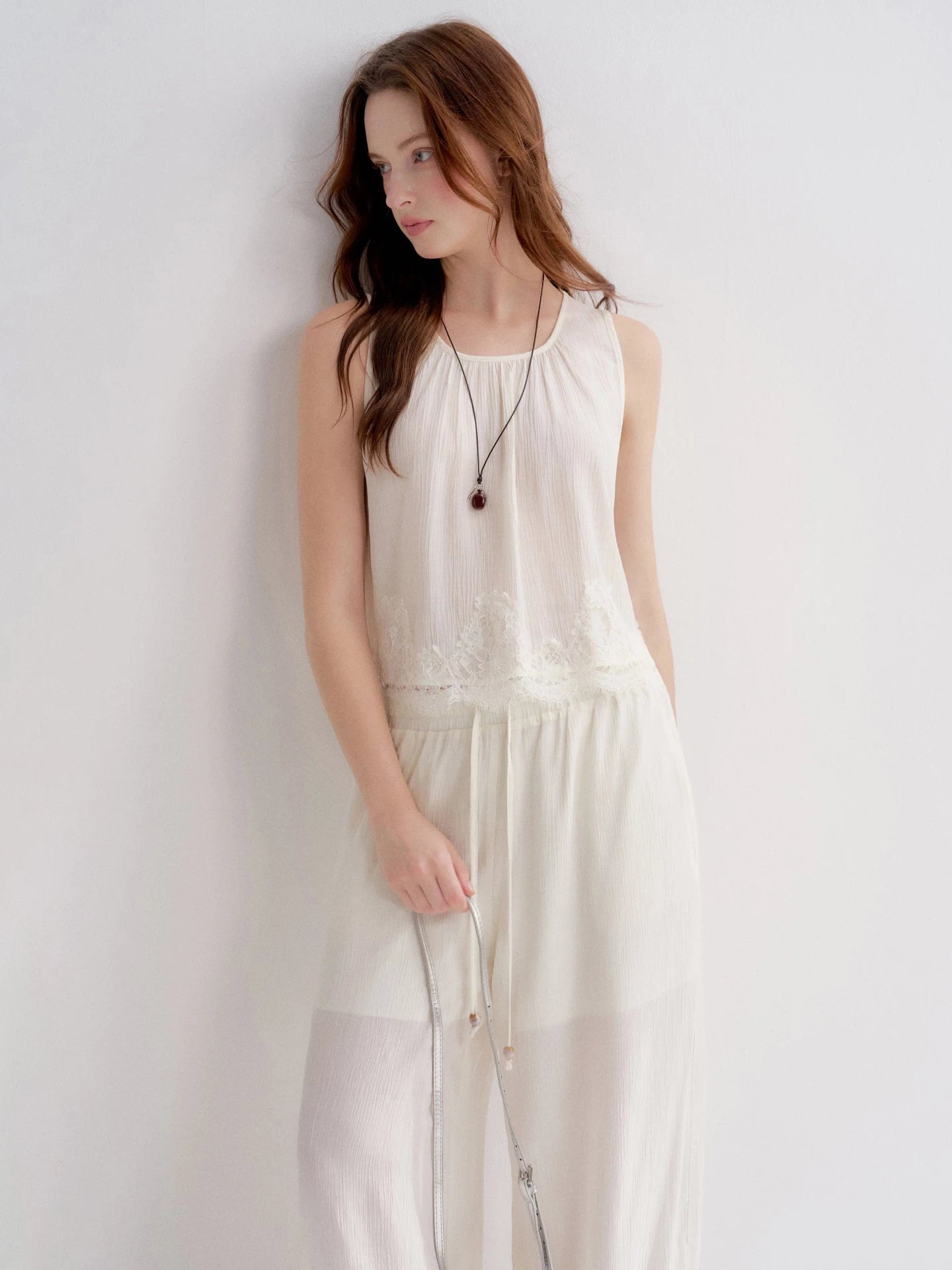 Lace Texture Two Piece Set