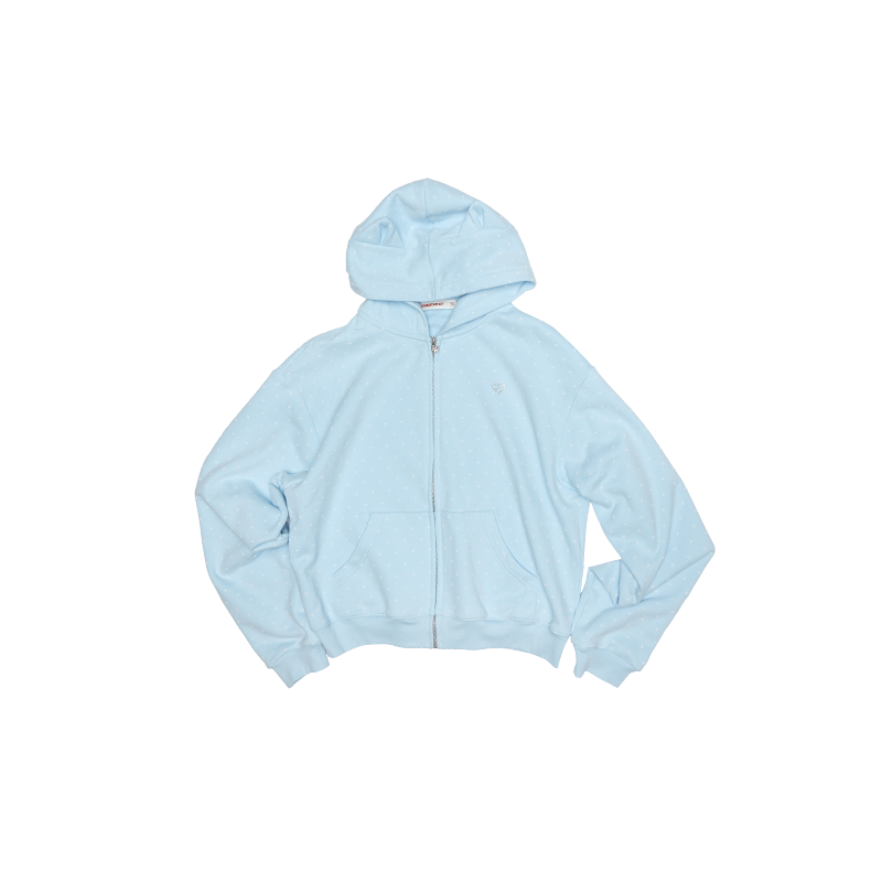 Cat Paw Polka Dot Print Hoodie