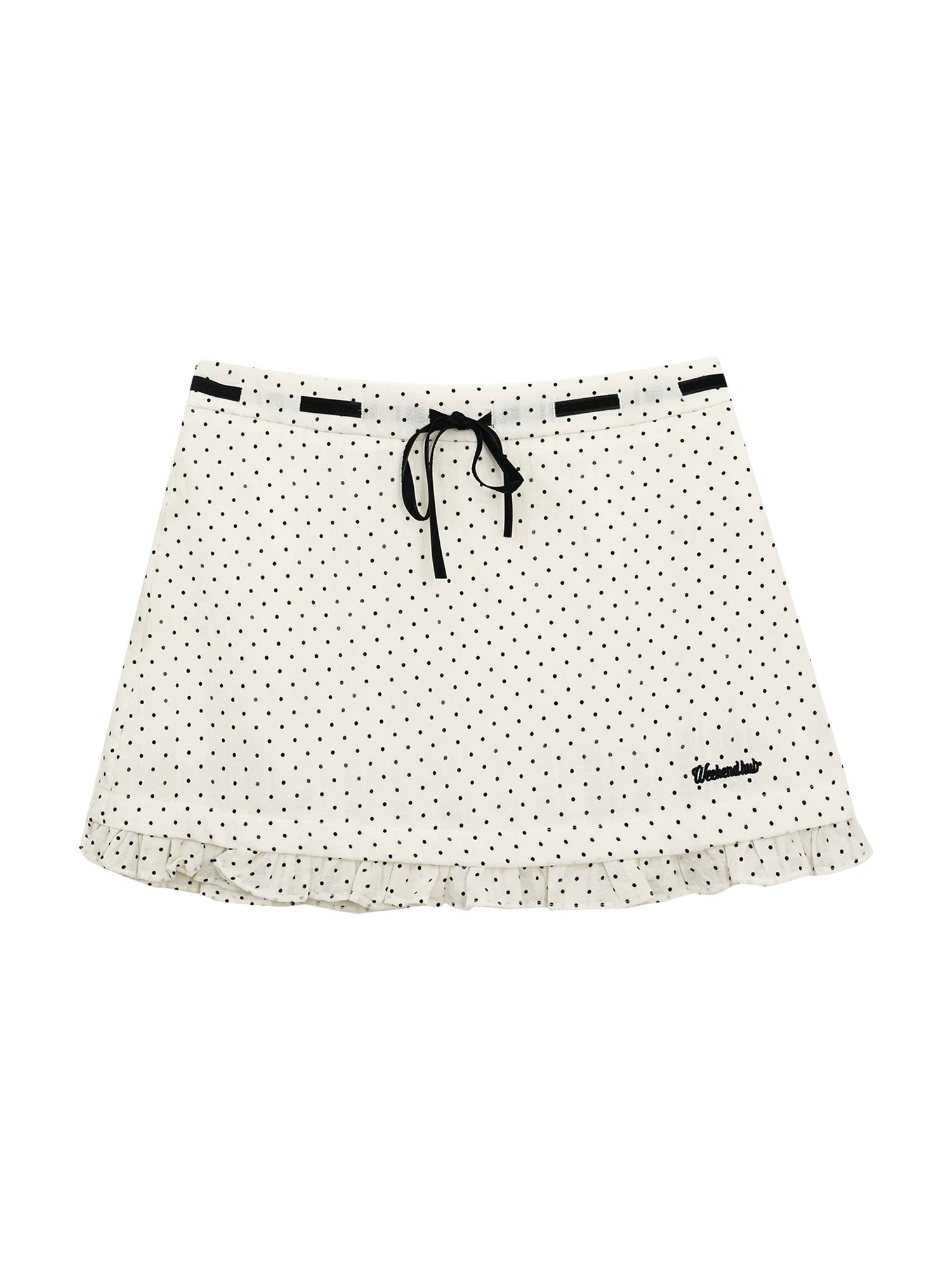 White Polka Dot Mini Skirt