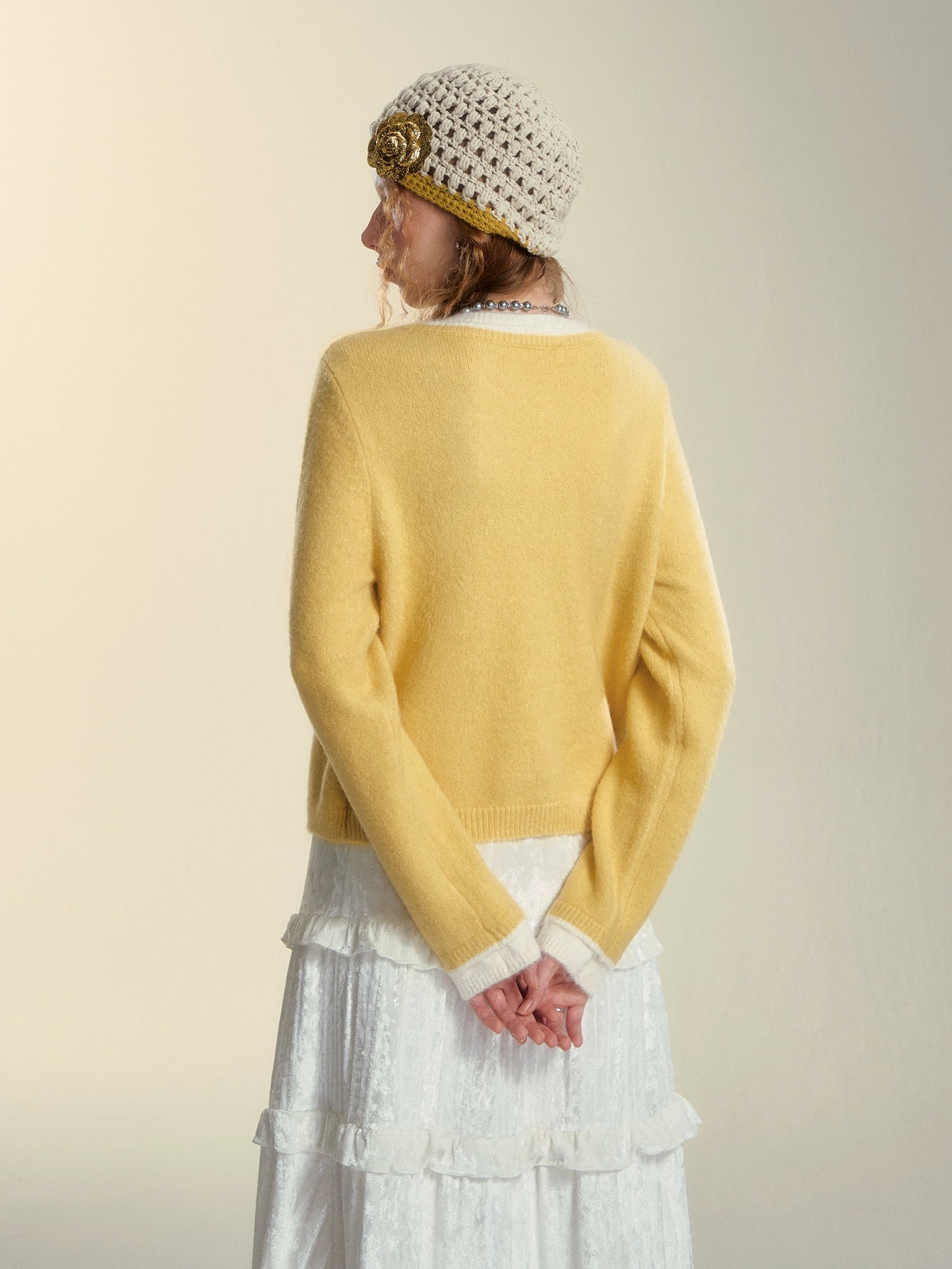 Colorblock Layered Knit Cardigan