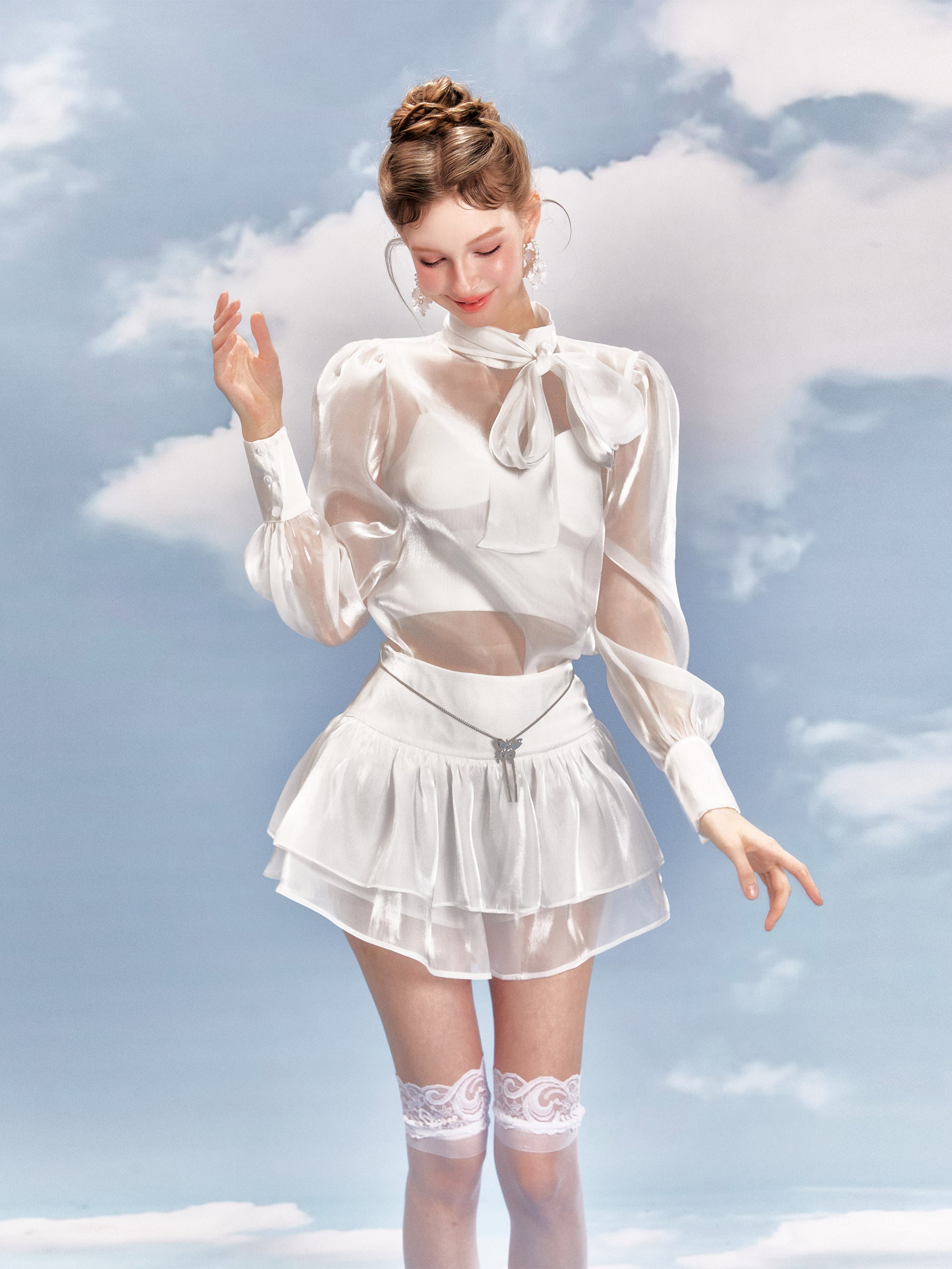 Pink Bow Tie Shirt & Skort Set