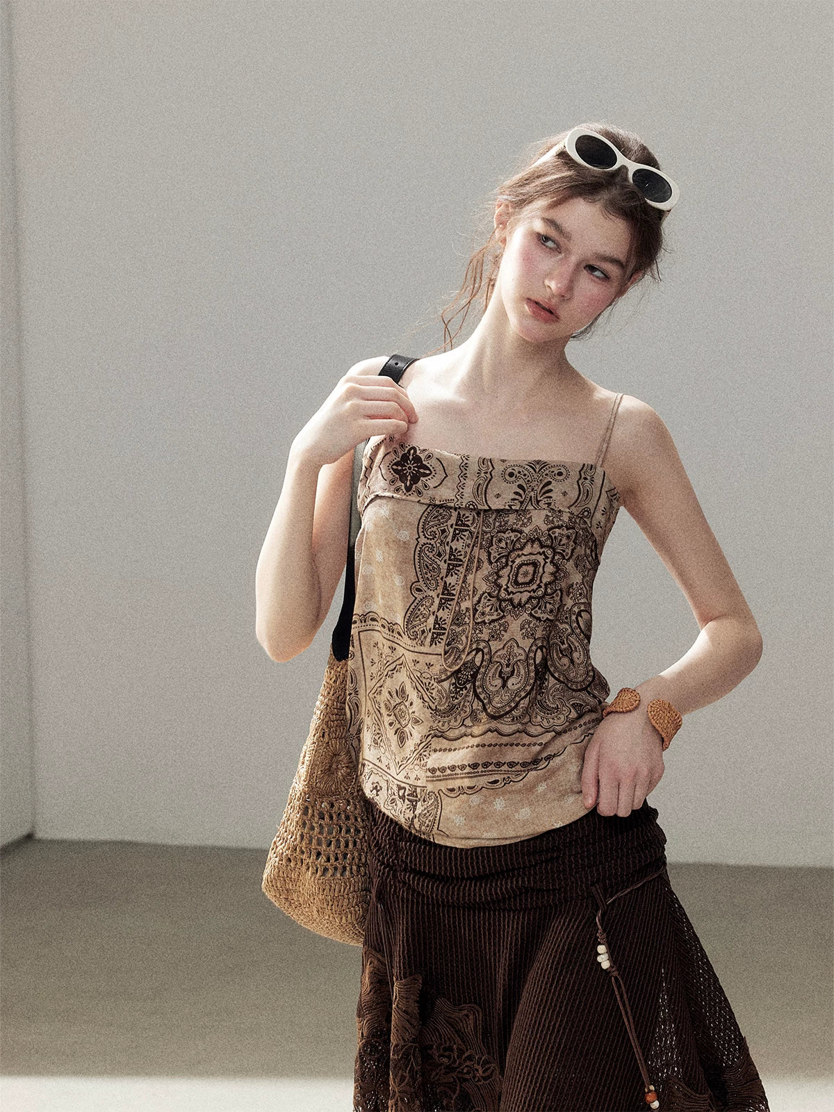 Brown Bohemian Tank Top
