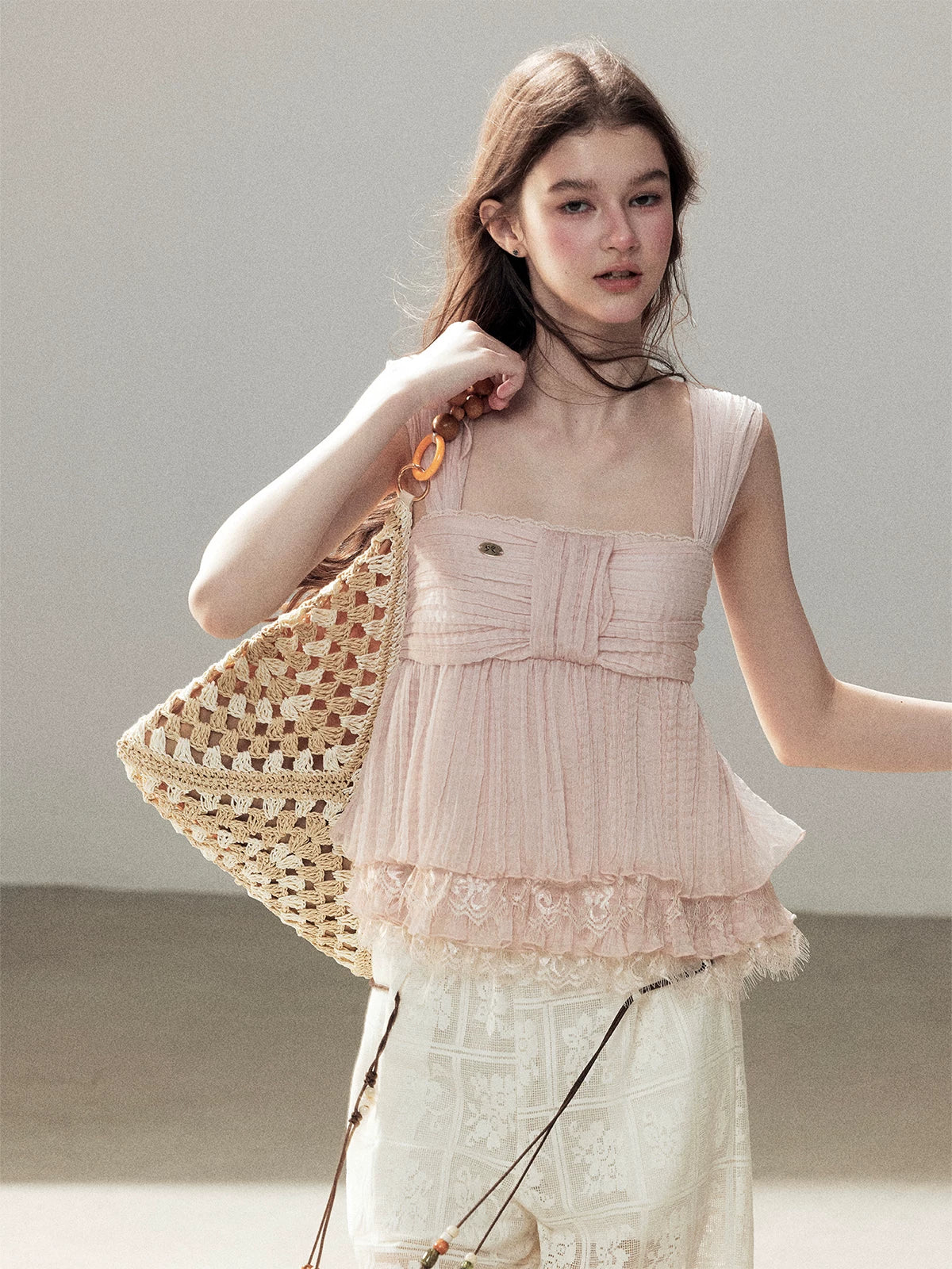 Square Neck Lace Top