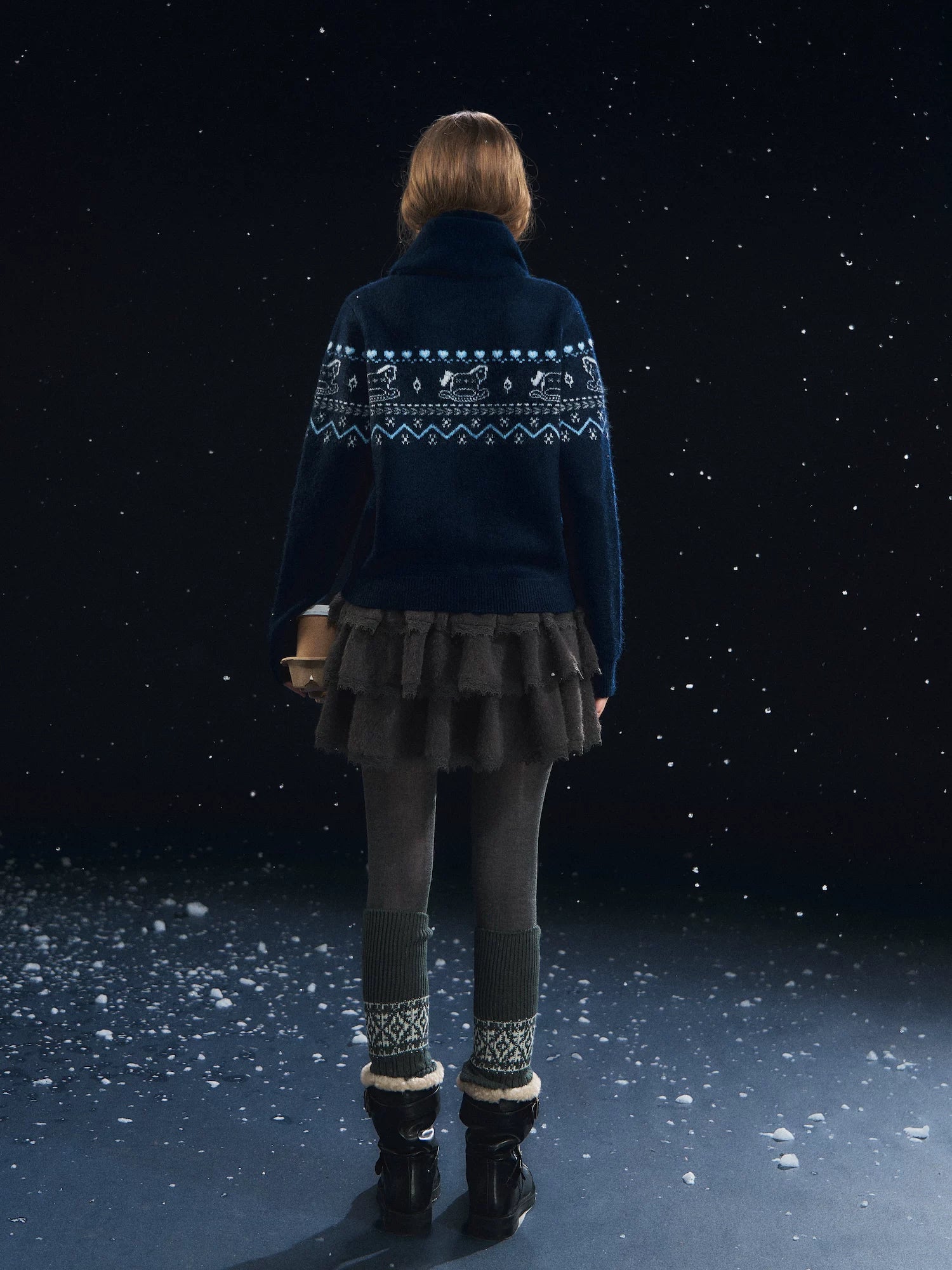 Fair Isle Cardigan & Scarf Set
