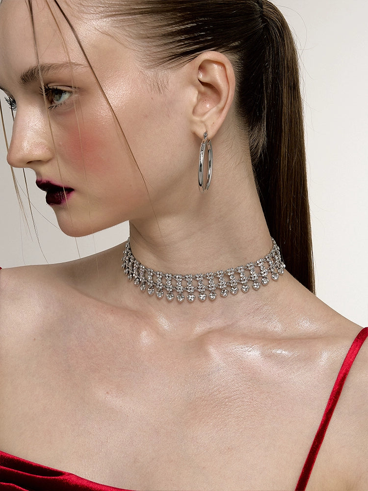Retro Full Diamond Love Choker