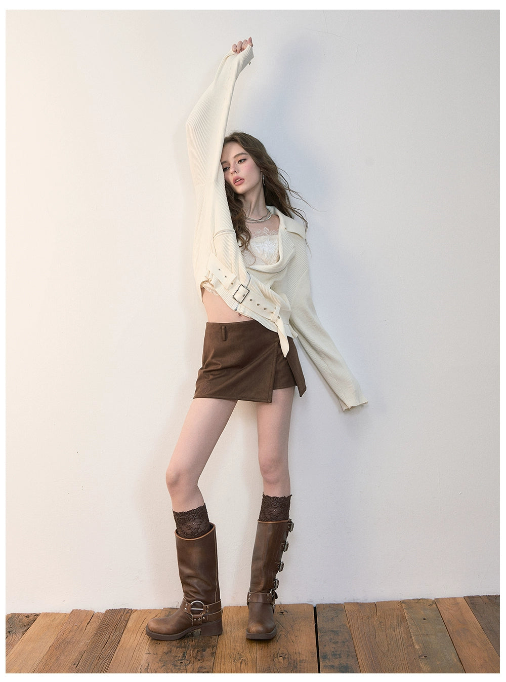 Black & Off-white Heavy Zip Knit Jacket