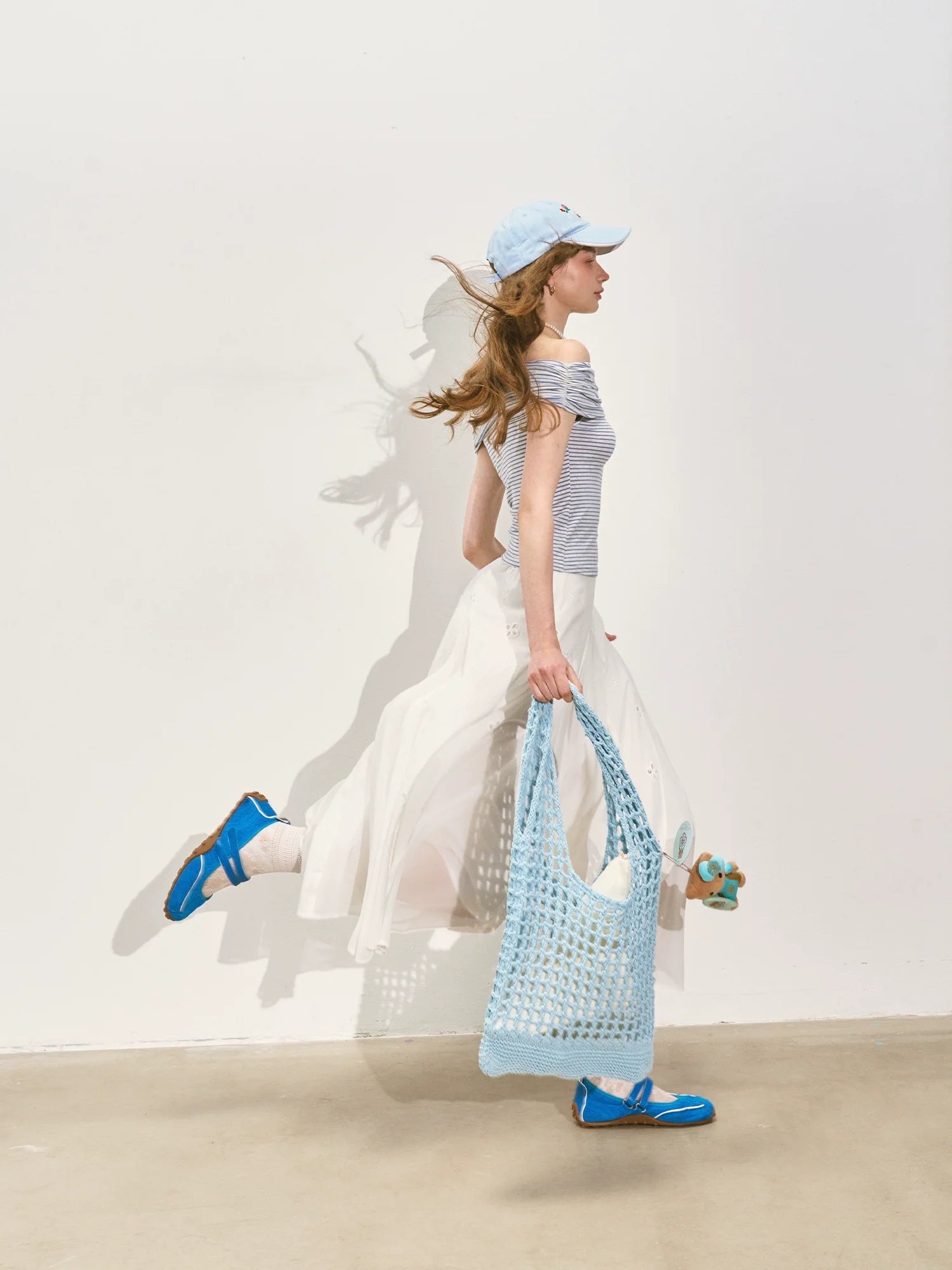 Embroidered Flower A - Line Slimming Midi Skirt