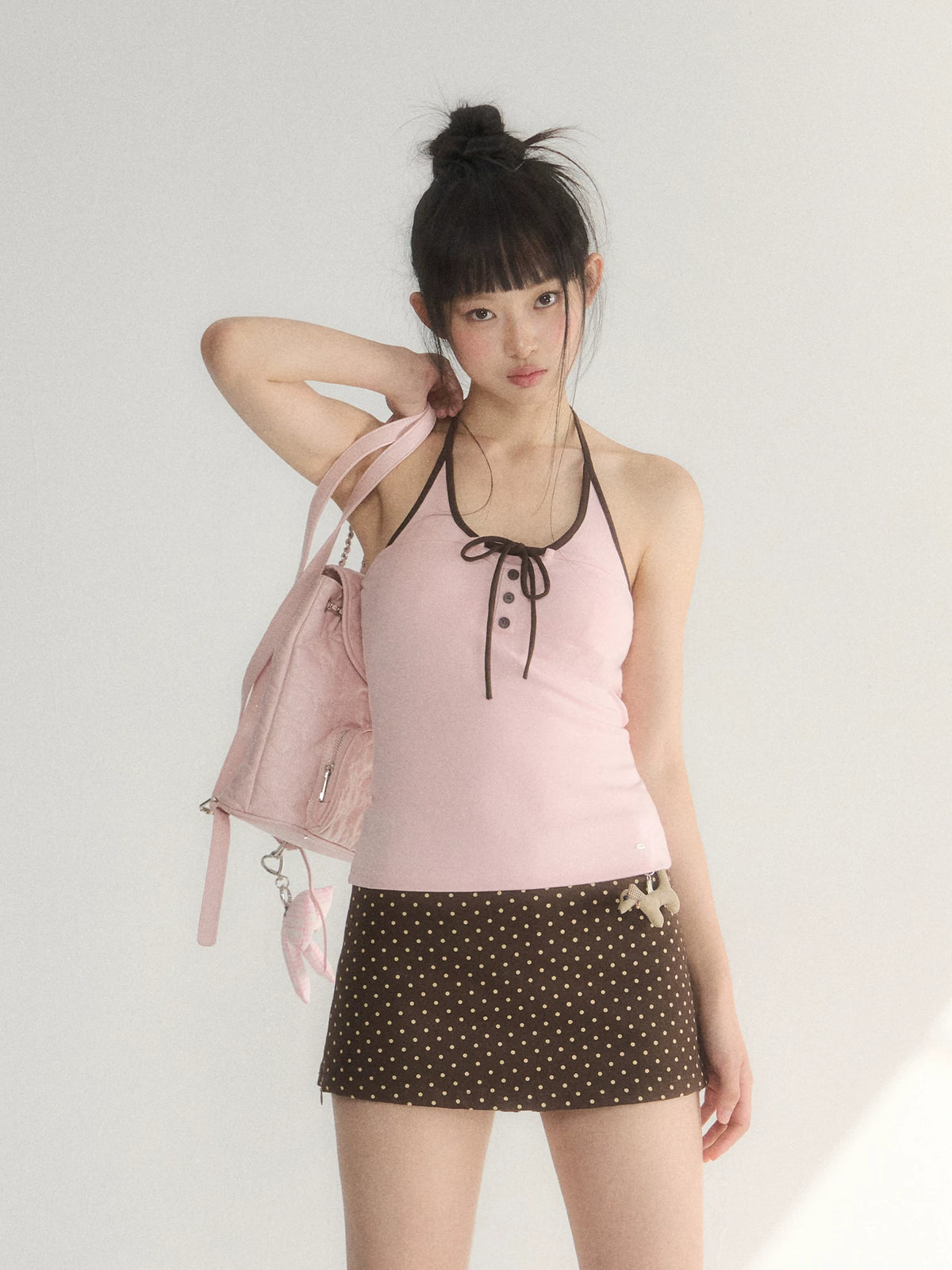 Contrast Halter Tank Top
