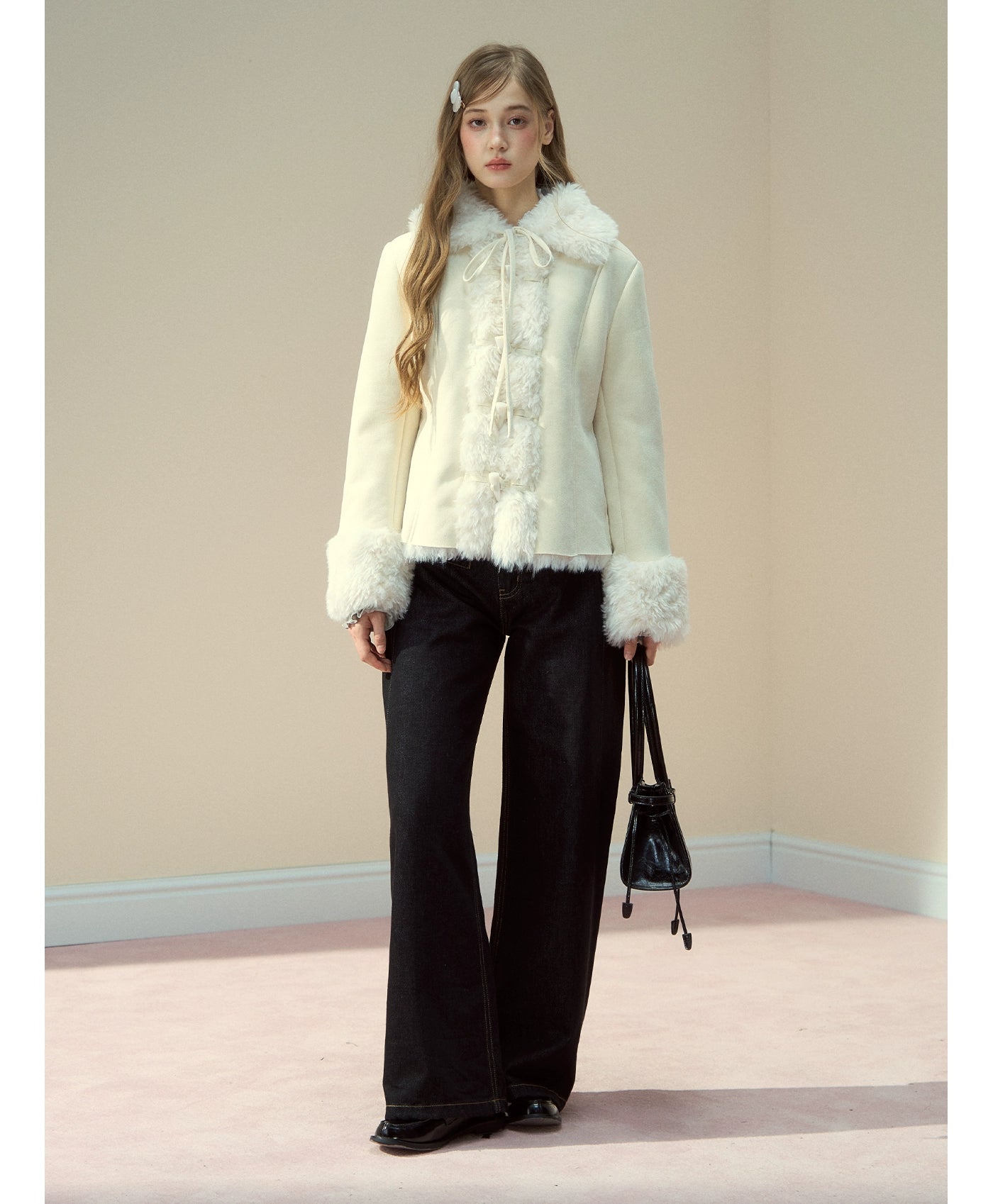 Suede Fleece Toggle Coat