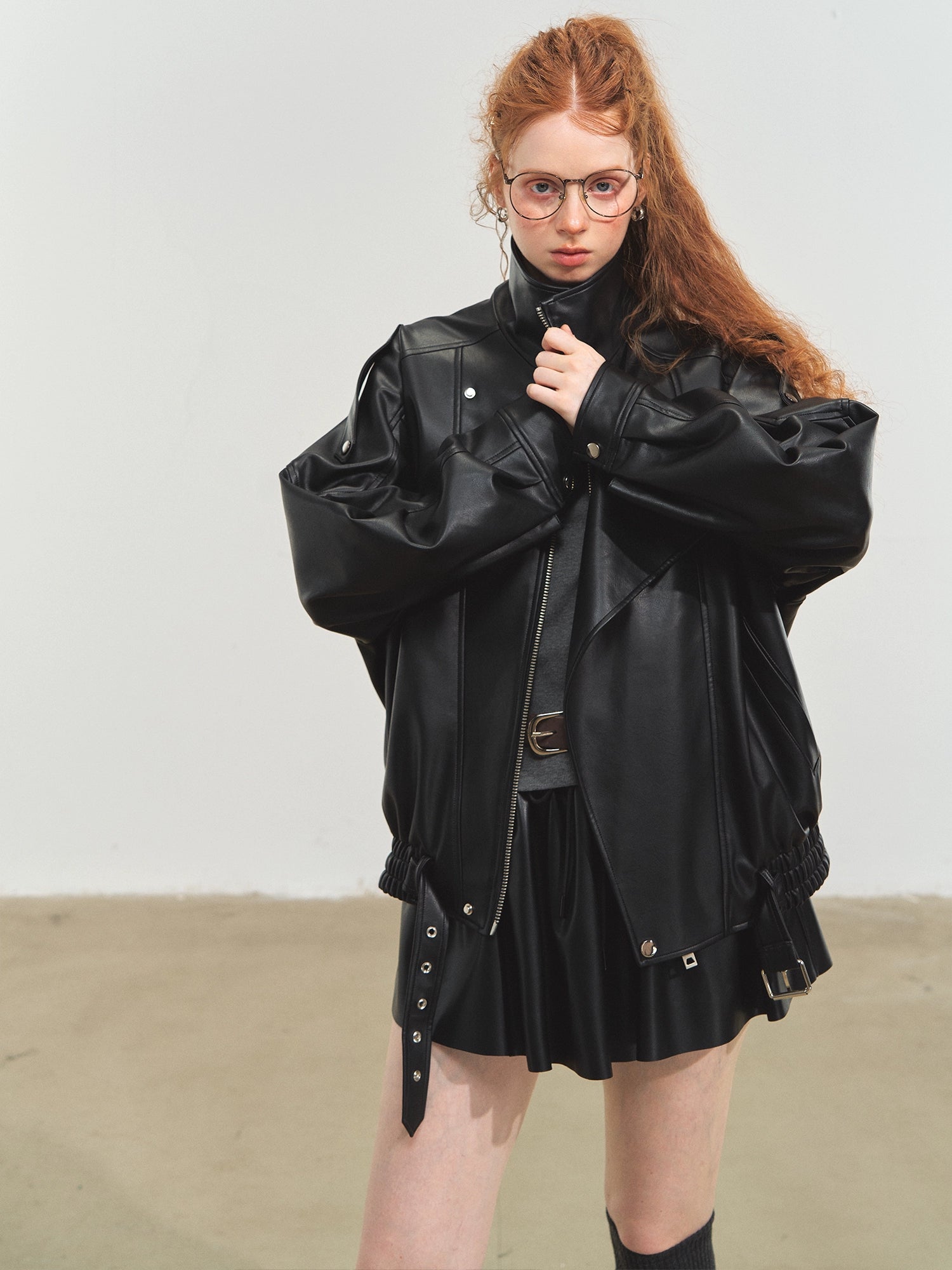 Black Vintage Moto Leather Jacket