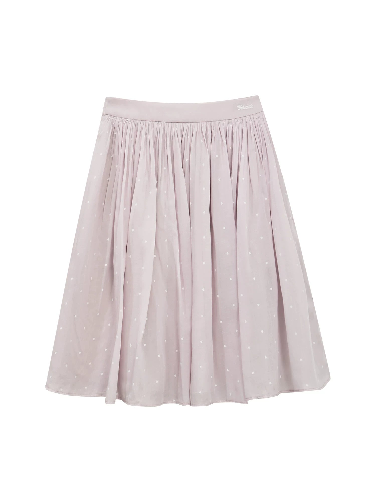 Purple Polka Dot Midi Skirt