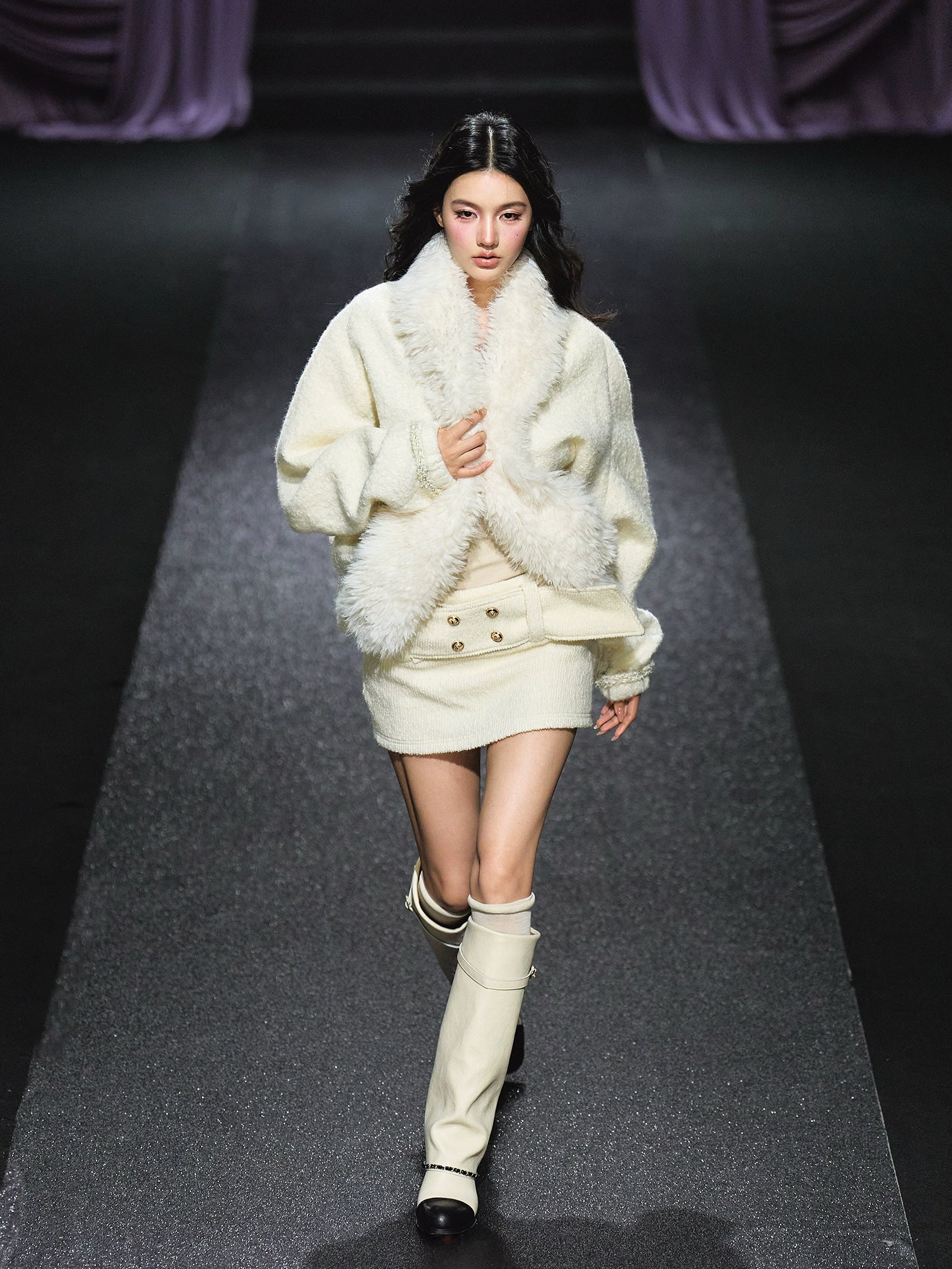 Faux-Fur Collar Padded Jacket