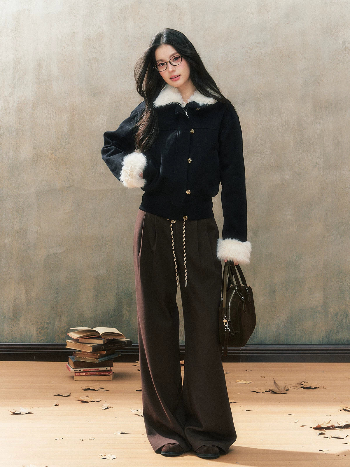 Black Patchwork Slim Jacket