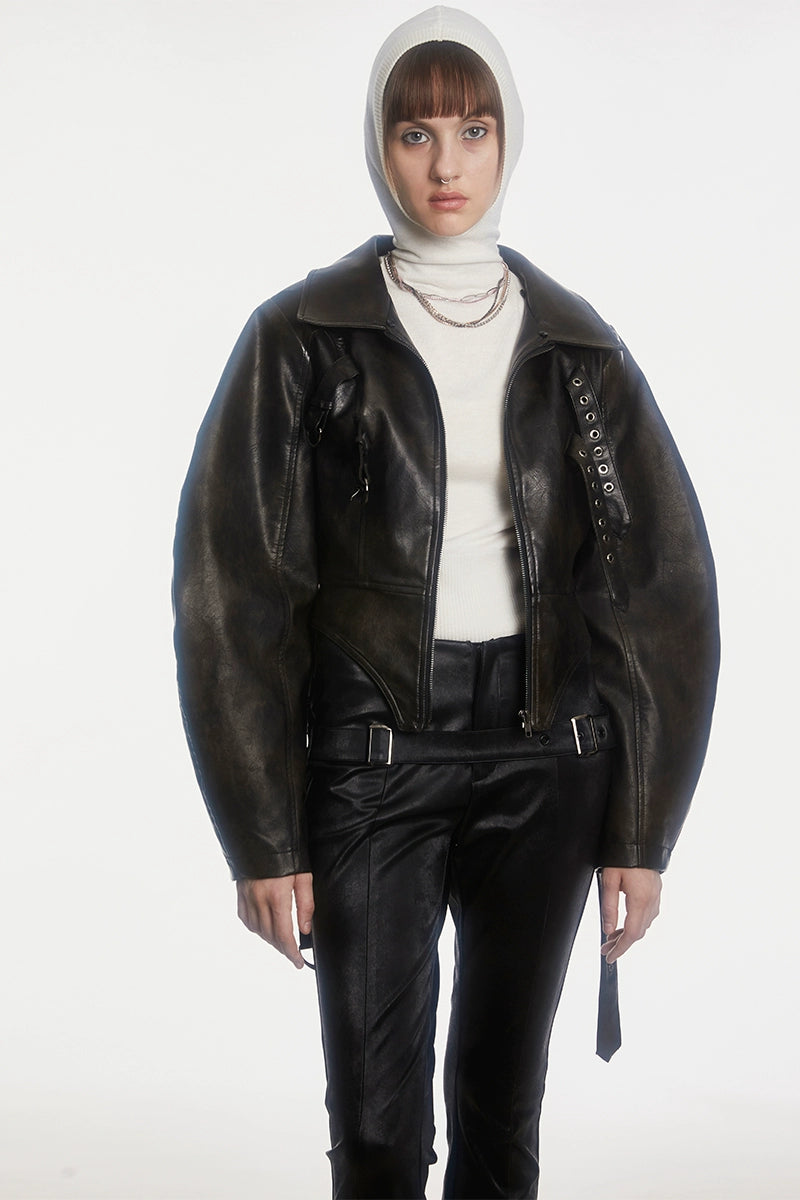 Oversized Thick Leather Jacket