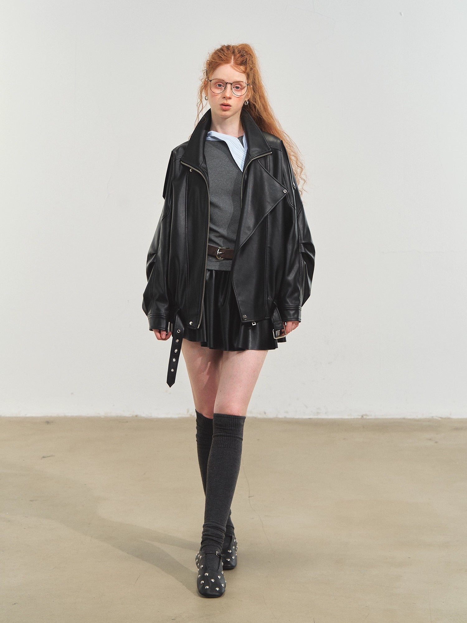 Black Vintage Moto Leather Jacket