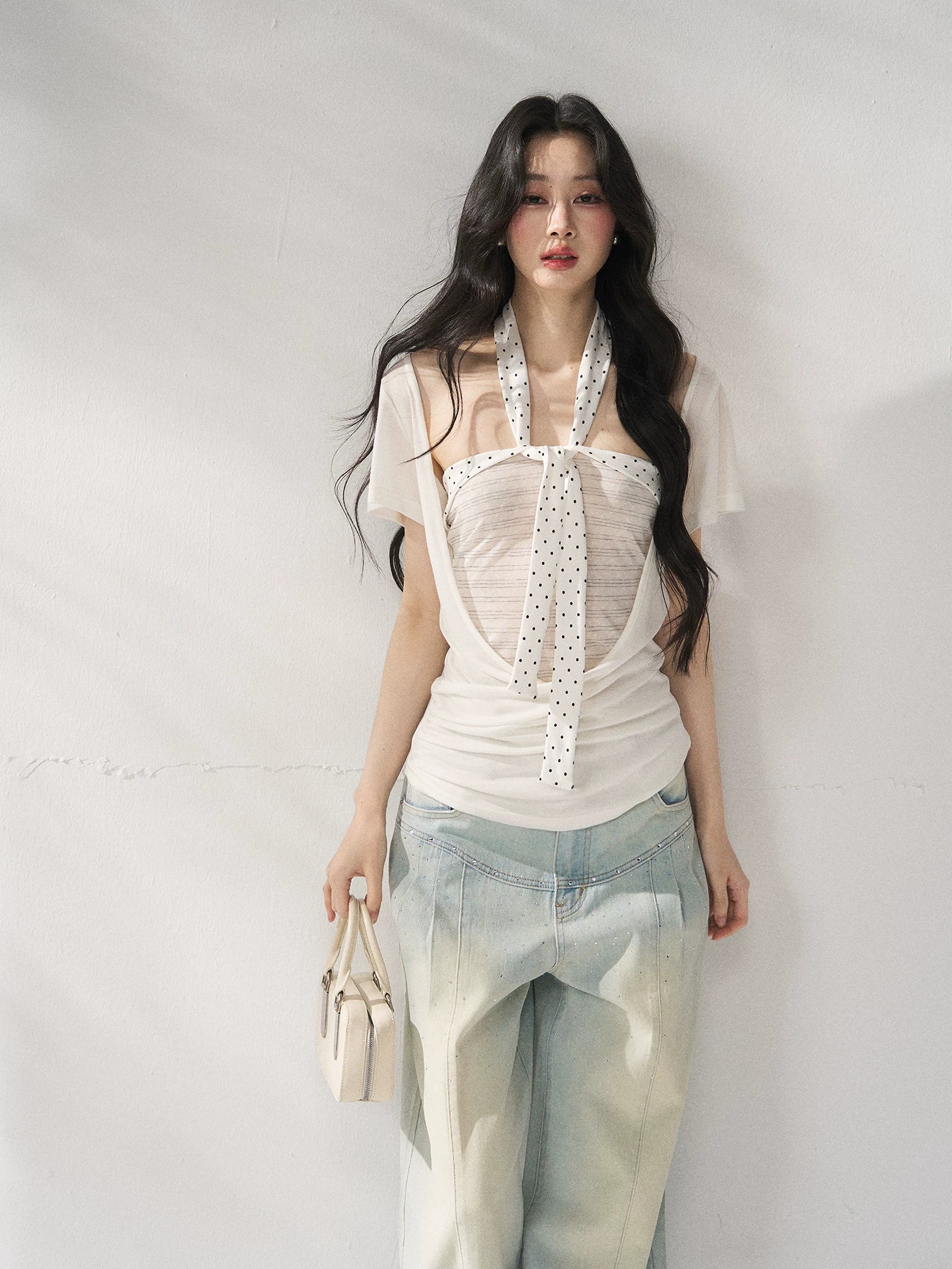 Polka Halter Stripe Set