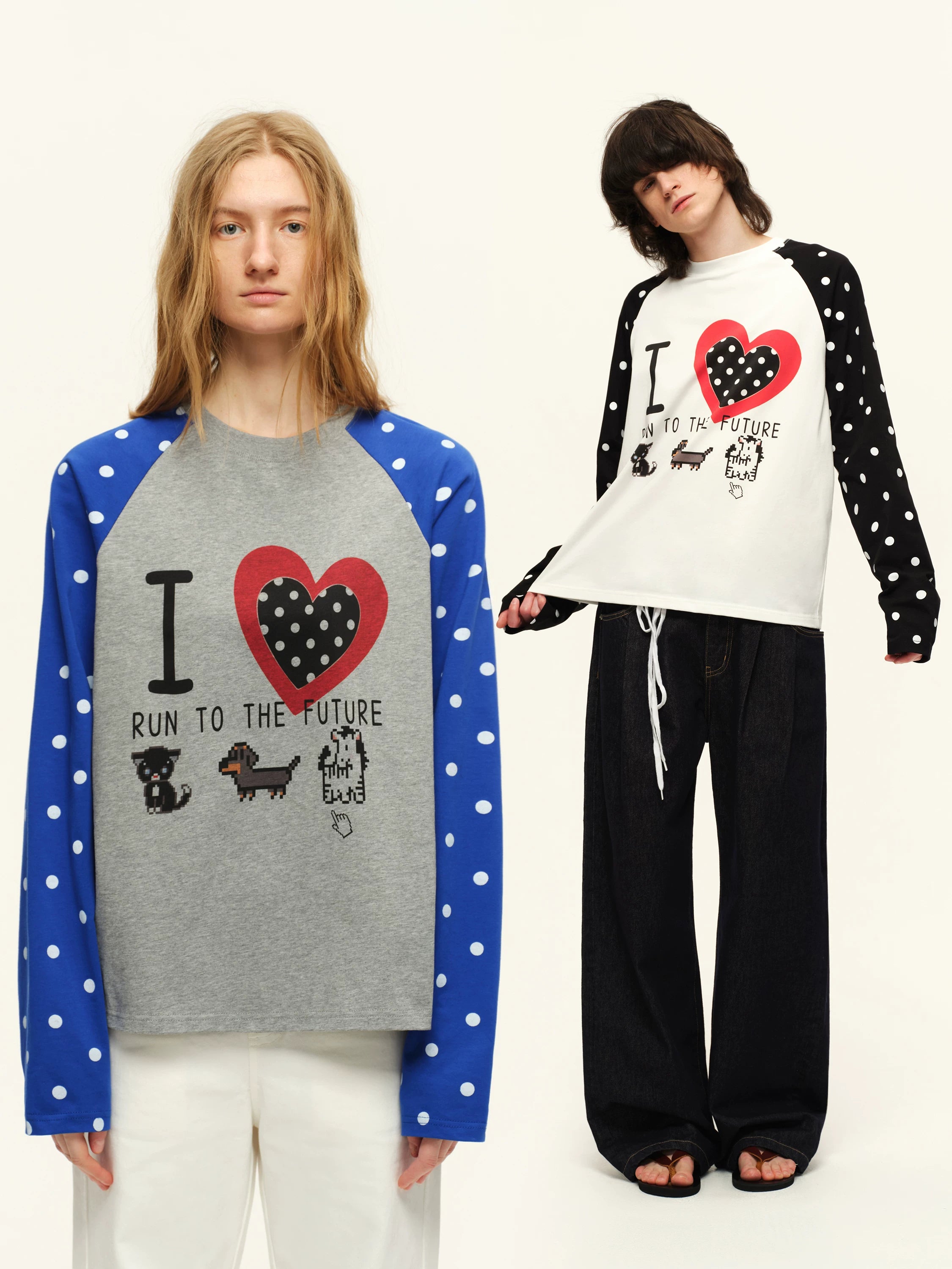Polka Dot Raglan Long Sleeve Tee