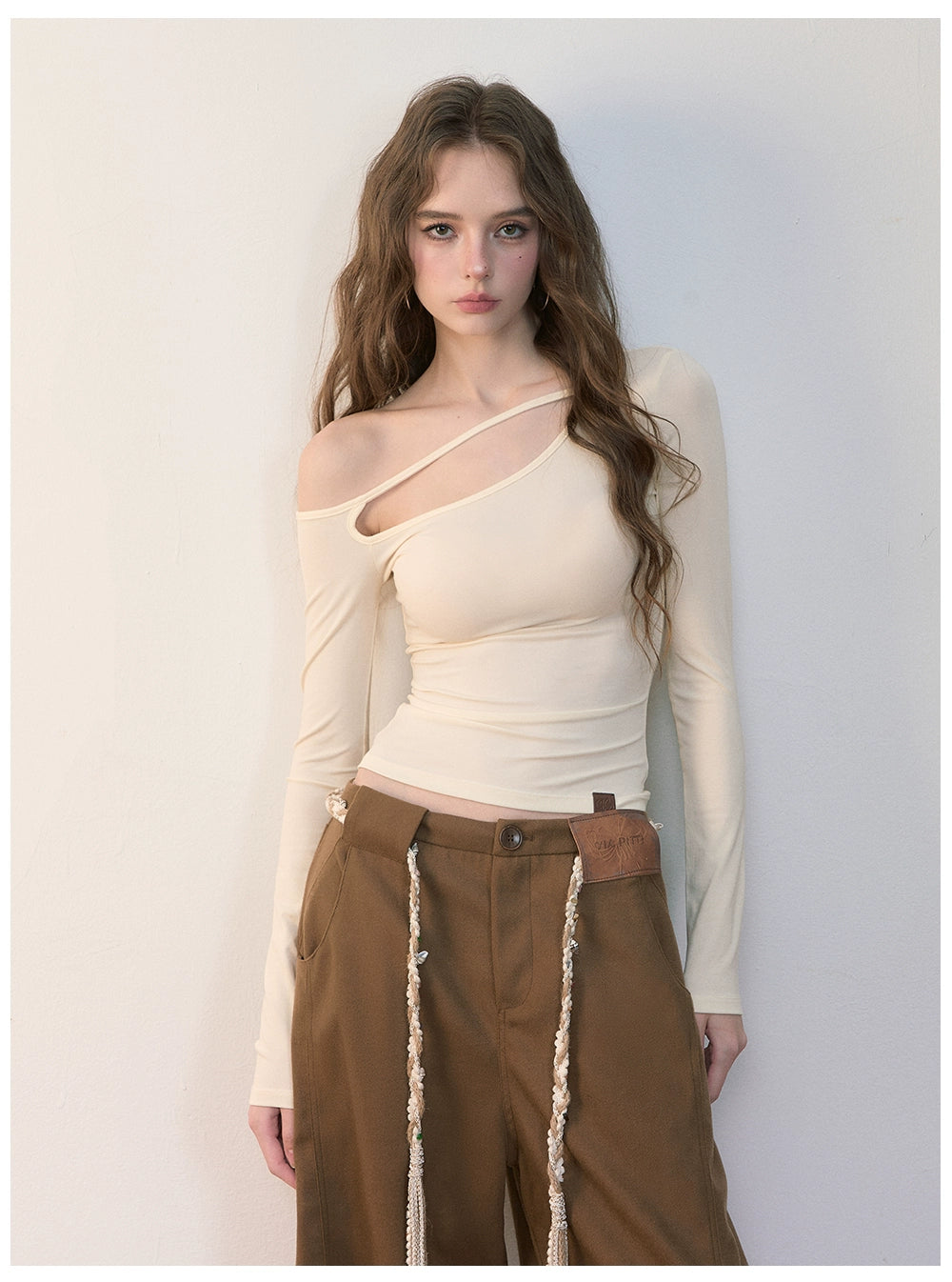 Asymmetrical Lyocell Fitted T-shirt