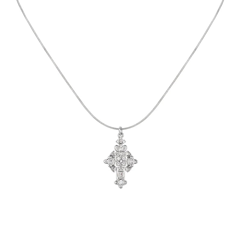 Full Diamond Retro Cross Choker