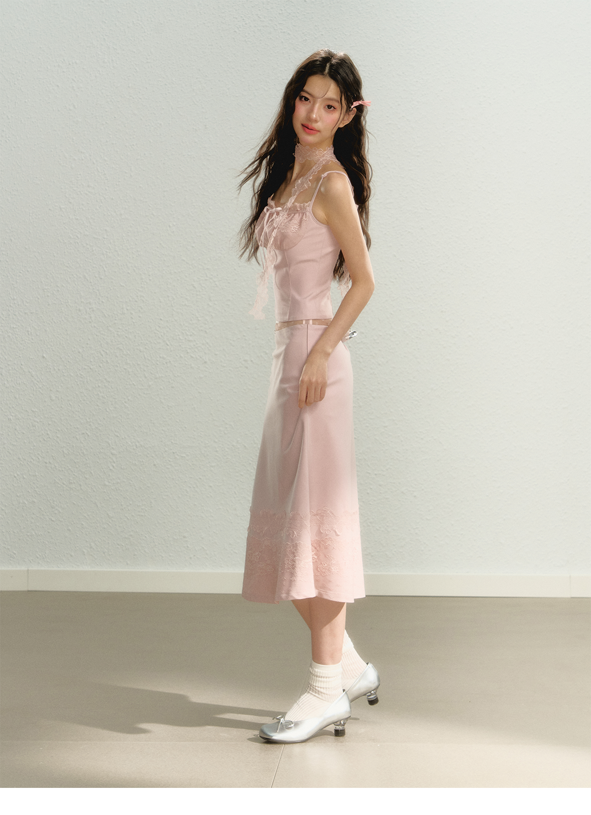 Lace Spaghetti Strap Tank Top & Mini Skirt Set