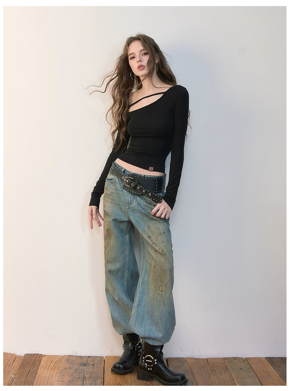 Asymmetrical Lyocell Fitted T-shirt