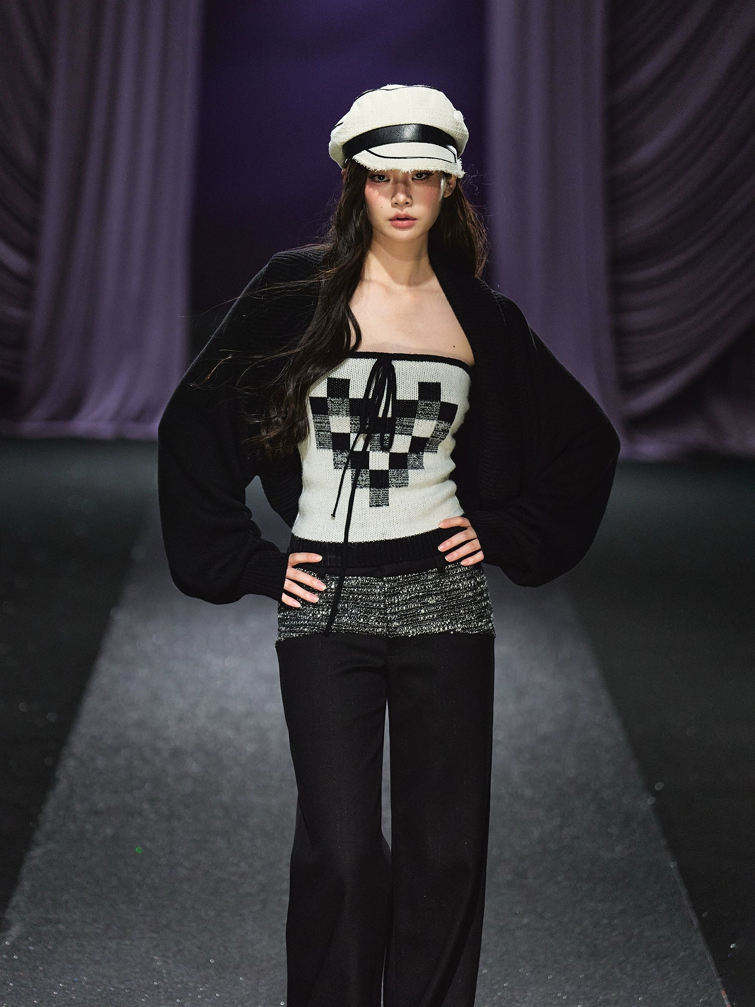 Wool Blend Knit Cardigan & Tube Top Set