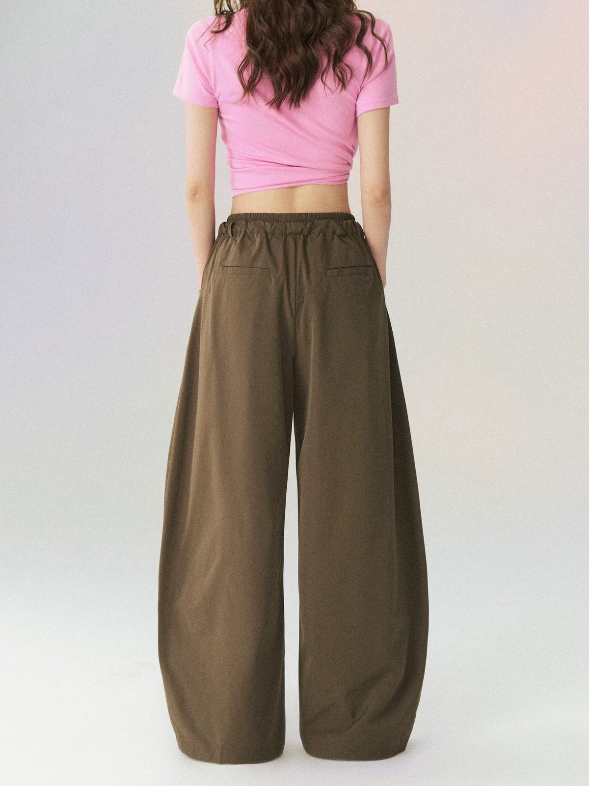 Dual Waistband Curved Casual Pants