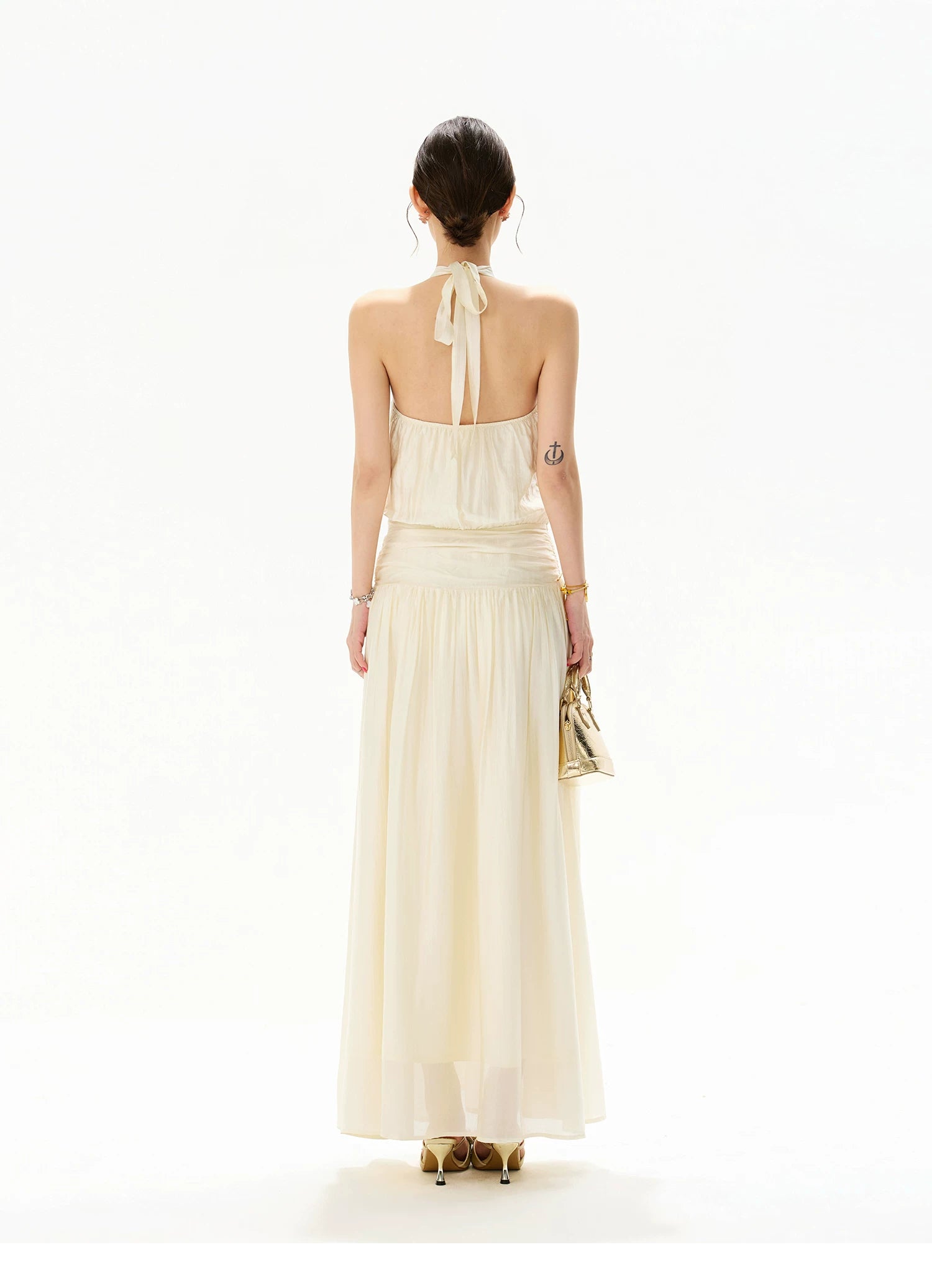 Floral Halter Chiffon Midi Dress